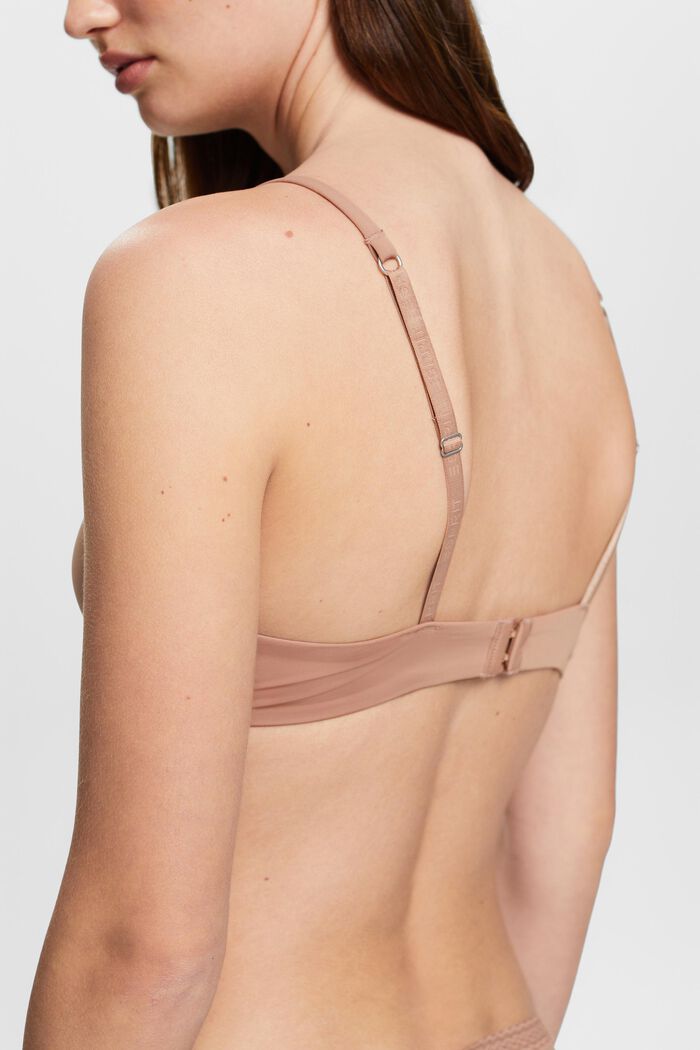 Polyamide blend push-up bra with removable straps