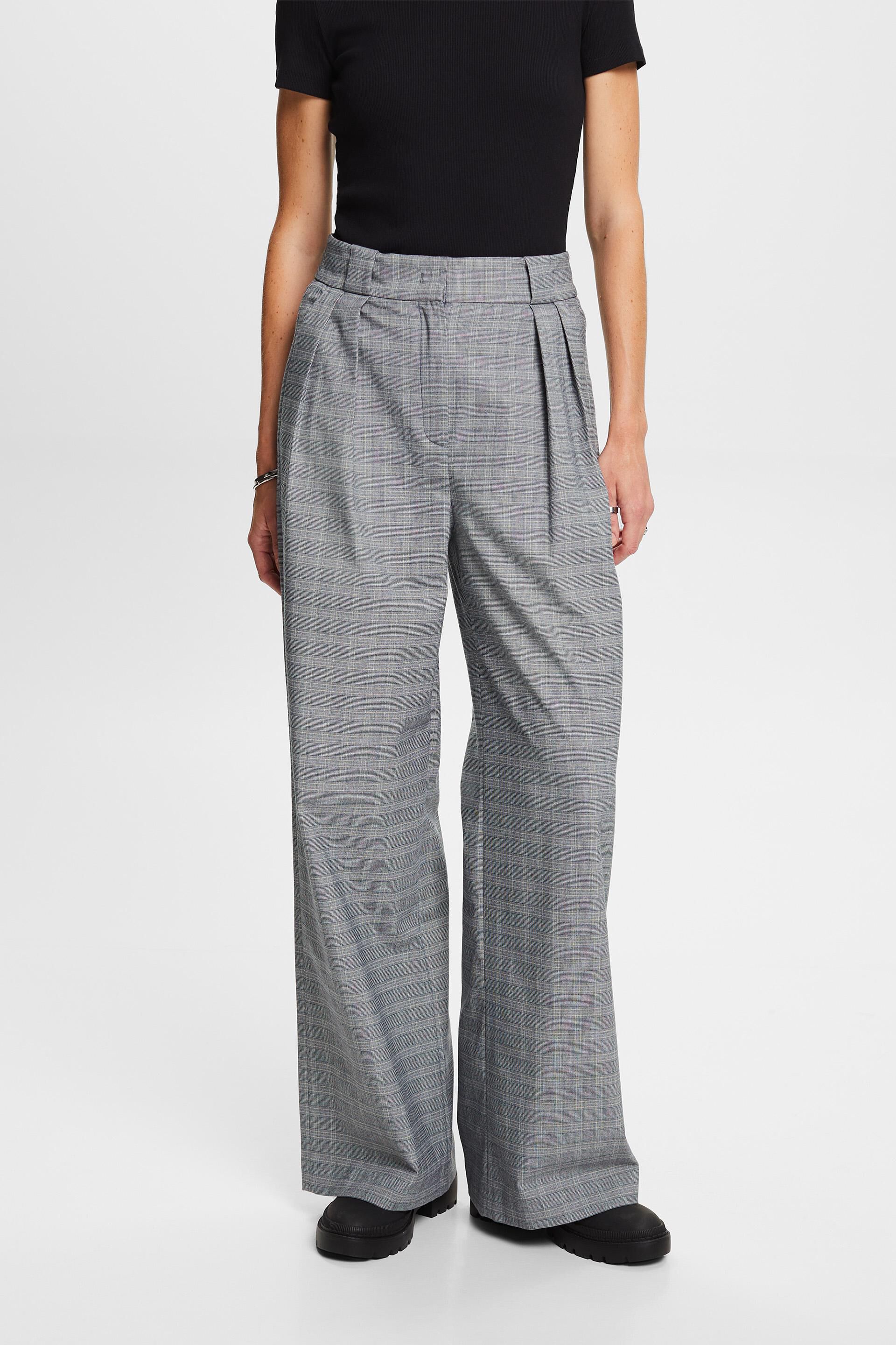 Wardrobe by Westside Grey Plaid Checked Trousers