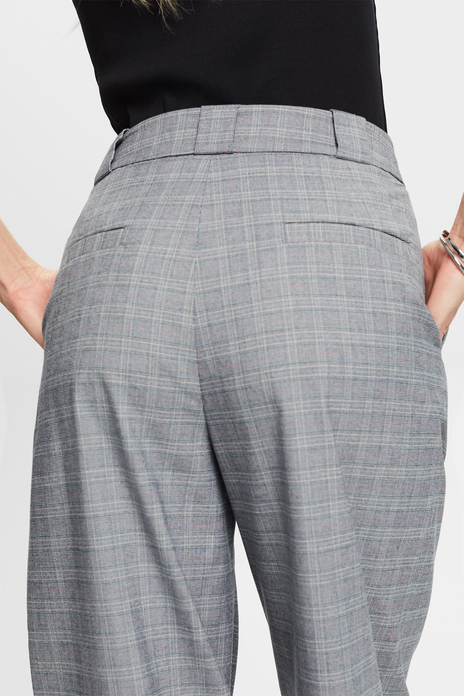 I.Code grey Prince-of-Wales check paperbag trousers