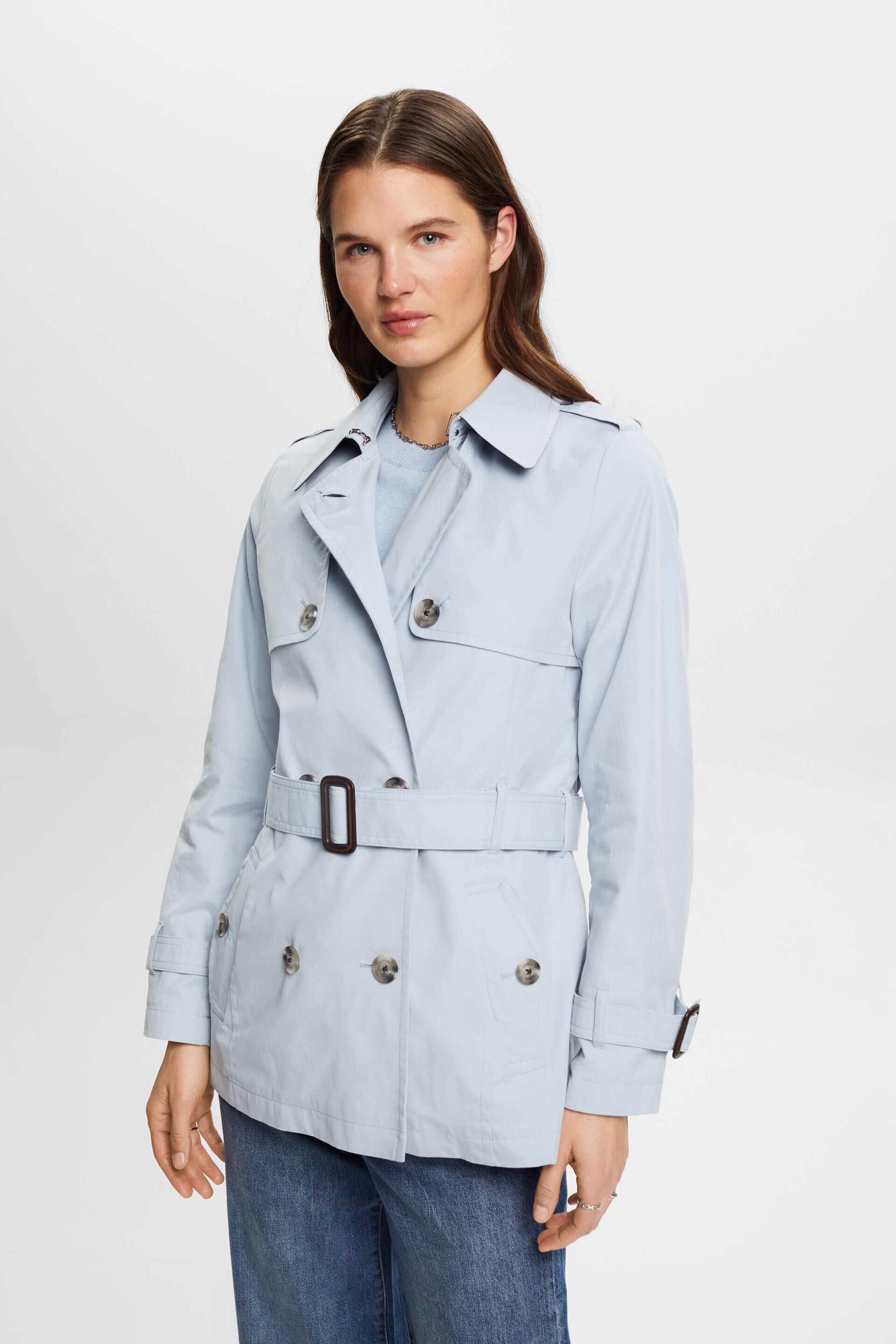 ESPRIT - Short trench coat with belt at our online shop