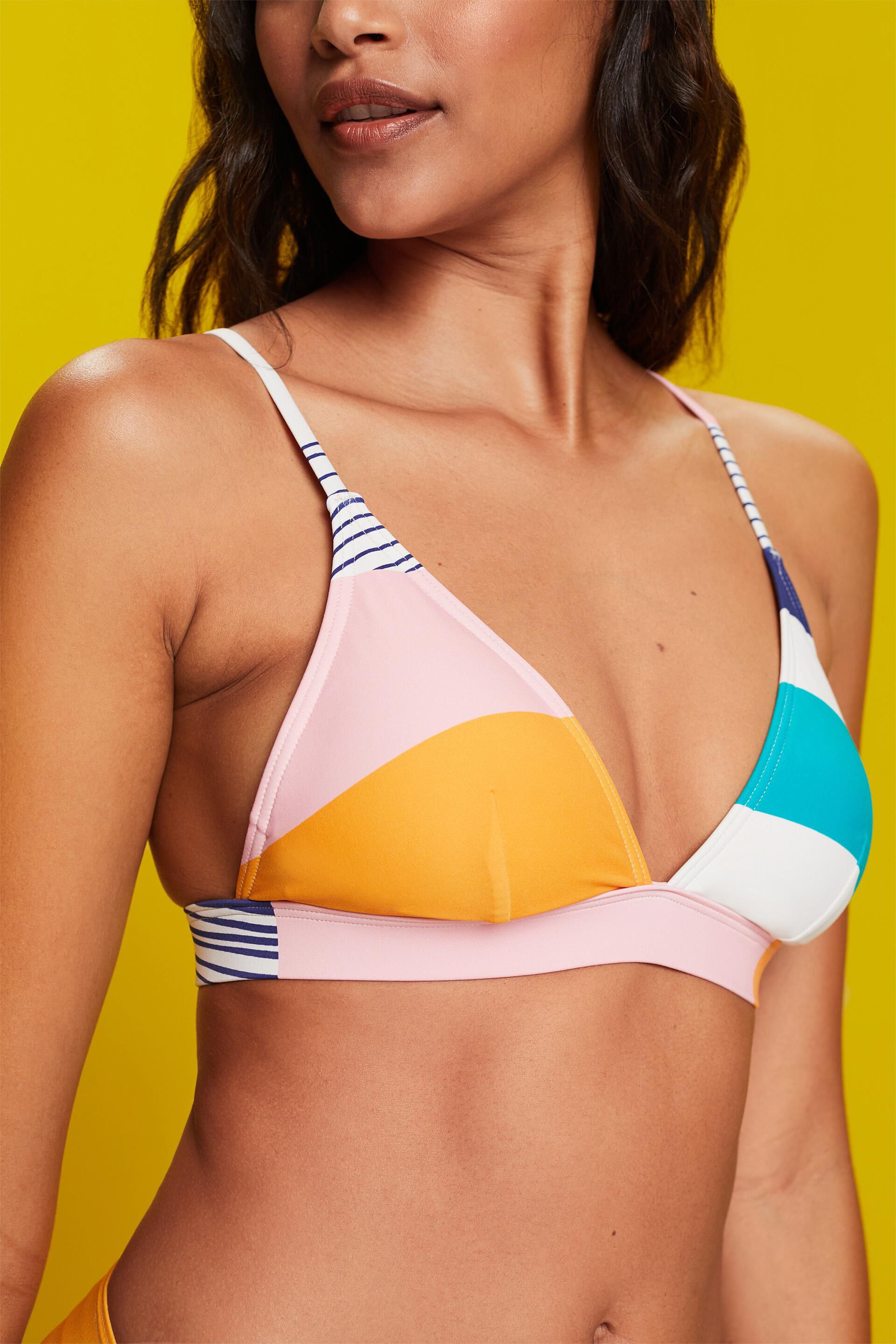 ESPRIT - Croptop-style bikini top in pattern mix design at our online shop