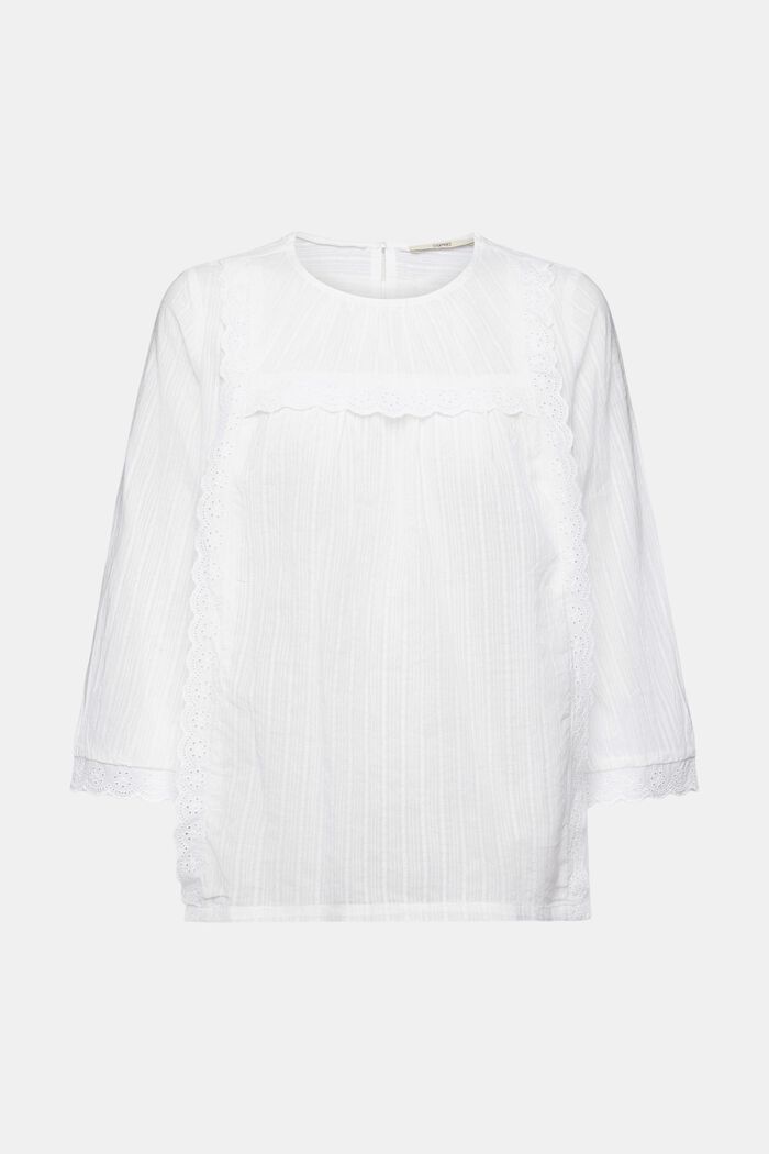 ESPRIT - Scallop-edge lace blouse at our online shop