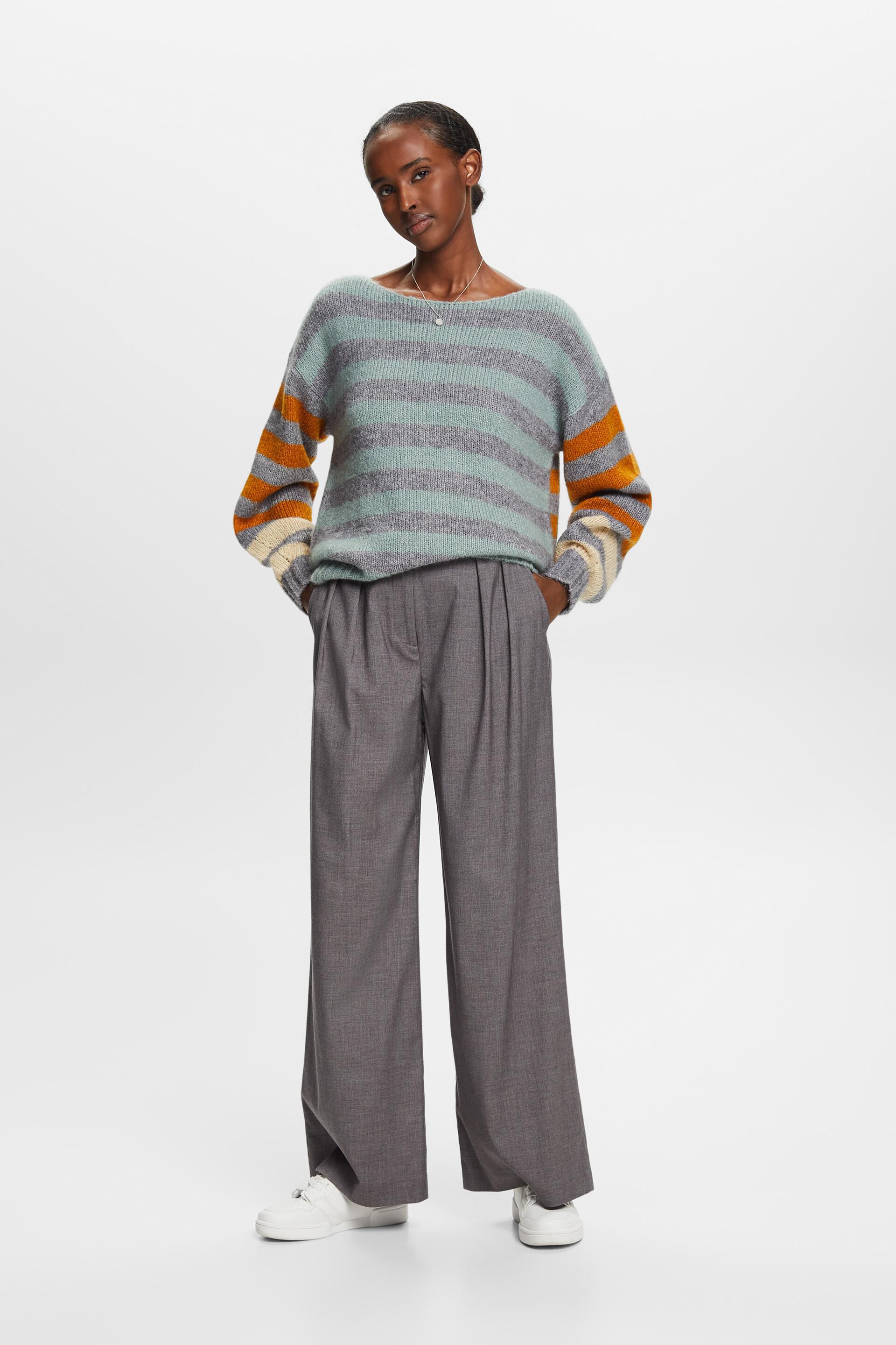 ESPRIT - Wool-Mohair Blend Striped Sweater at our online shop