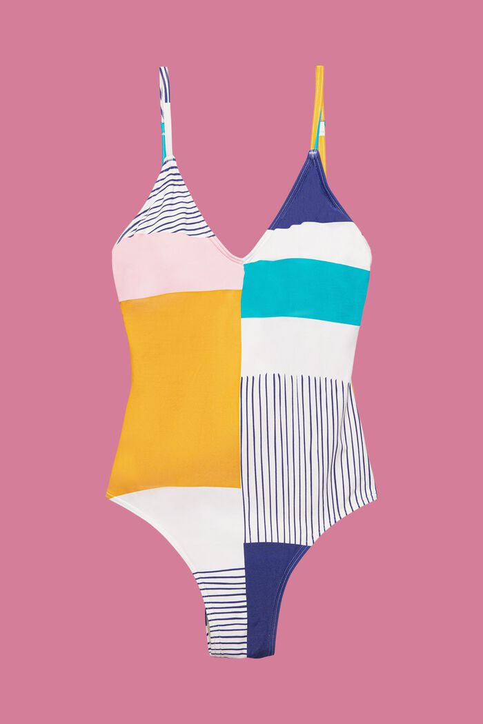 ESPRIT - Padded bikini top in colour block design at our online shop