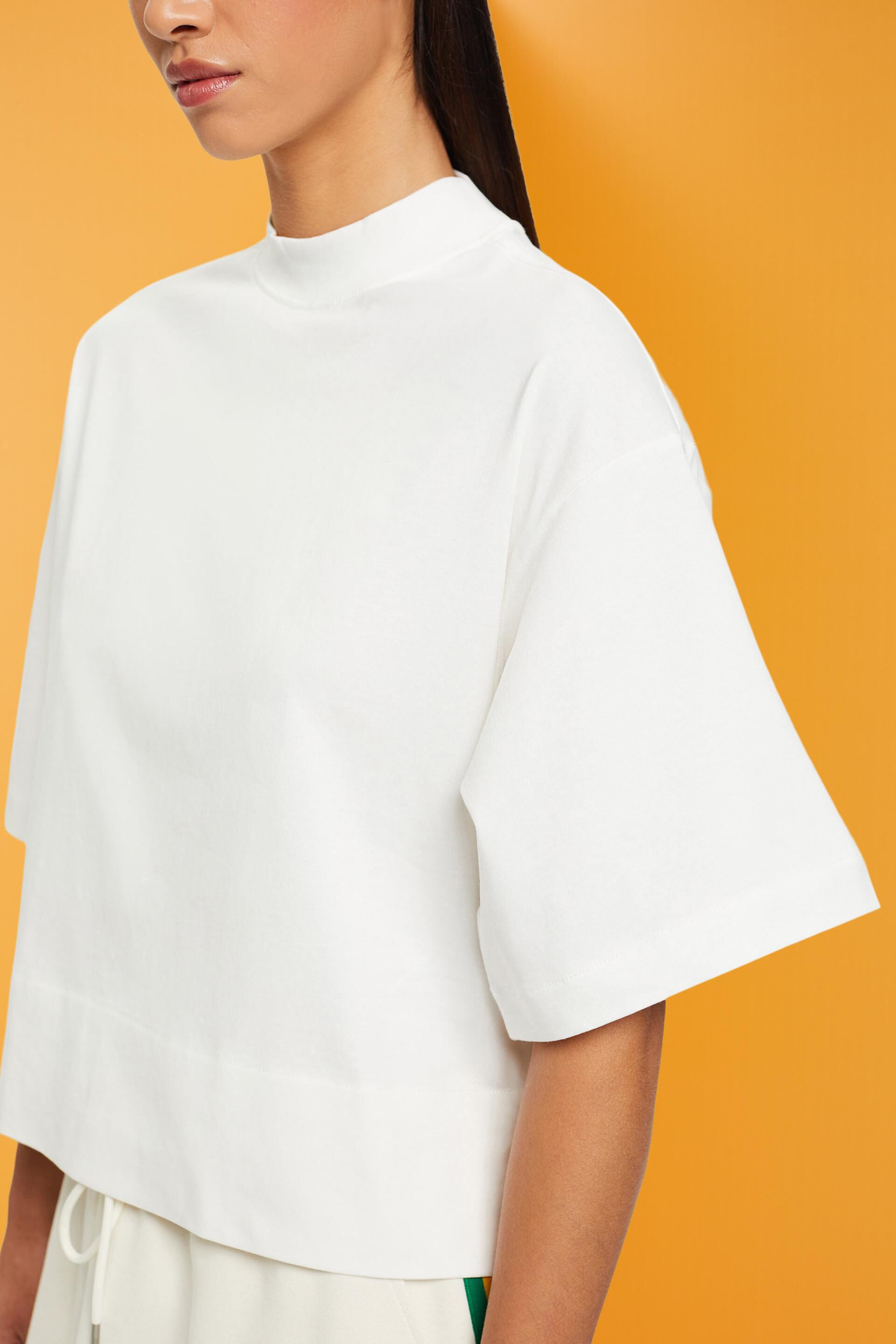 ESPRIT - Short-sleeved mockneck top at our online shop
