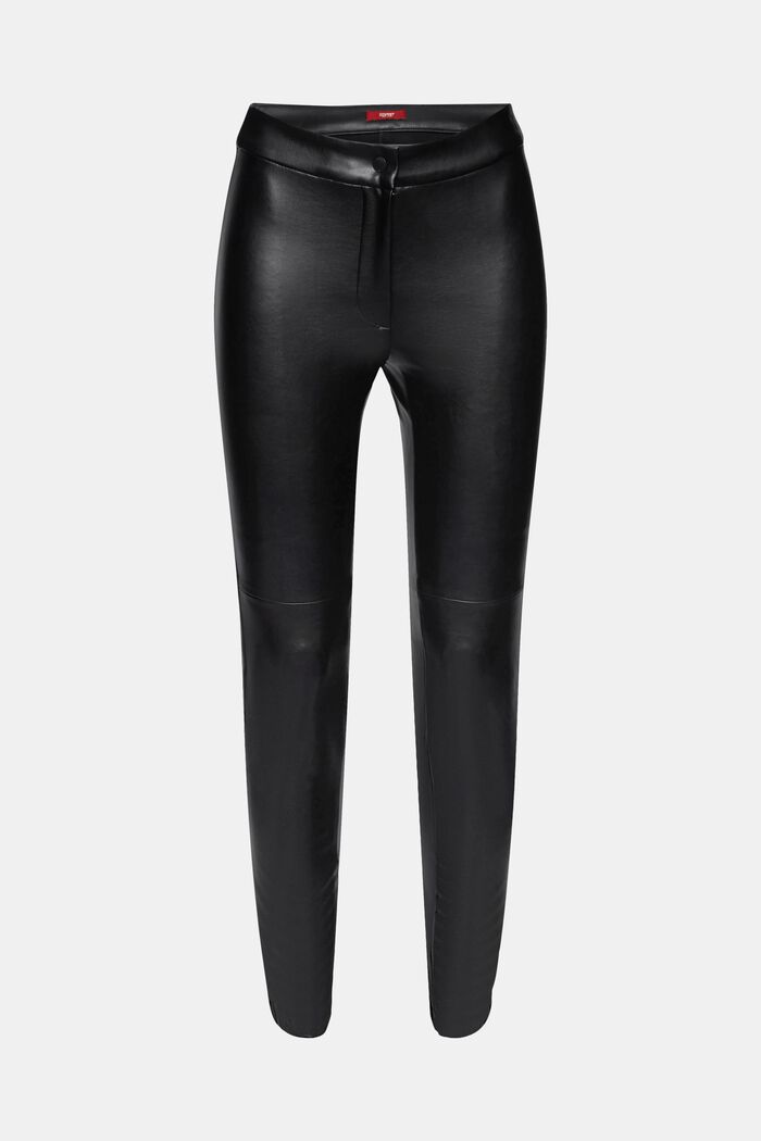 Faux-leather trousers