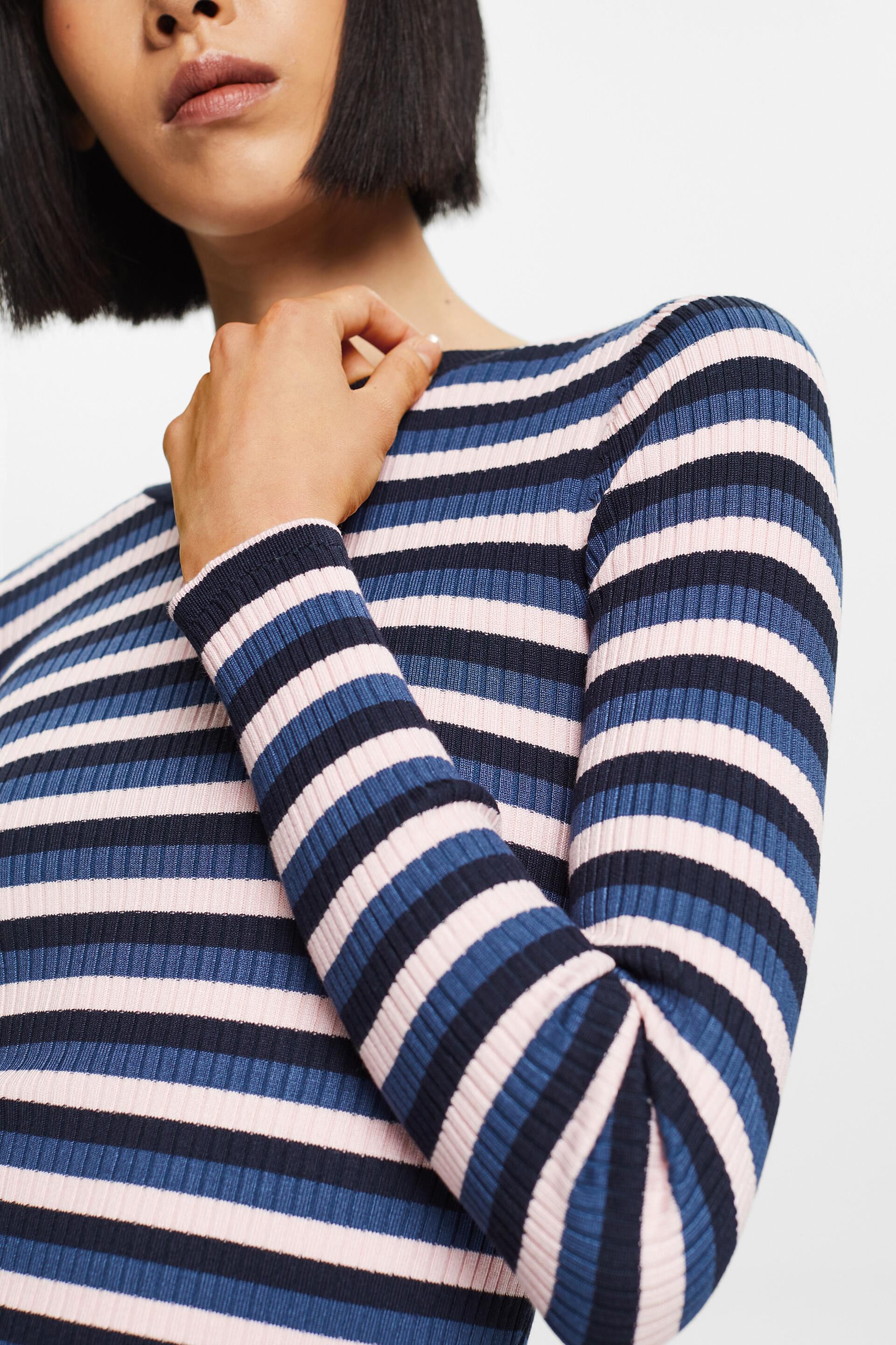 Striped Rib-Knit Top at our online shop - ESPRIT