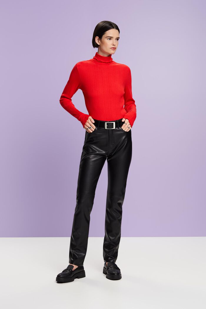 ESPRIT - High-Rise Slim Faux Leather Pants at our online shop