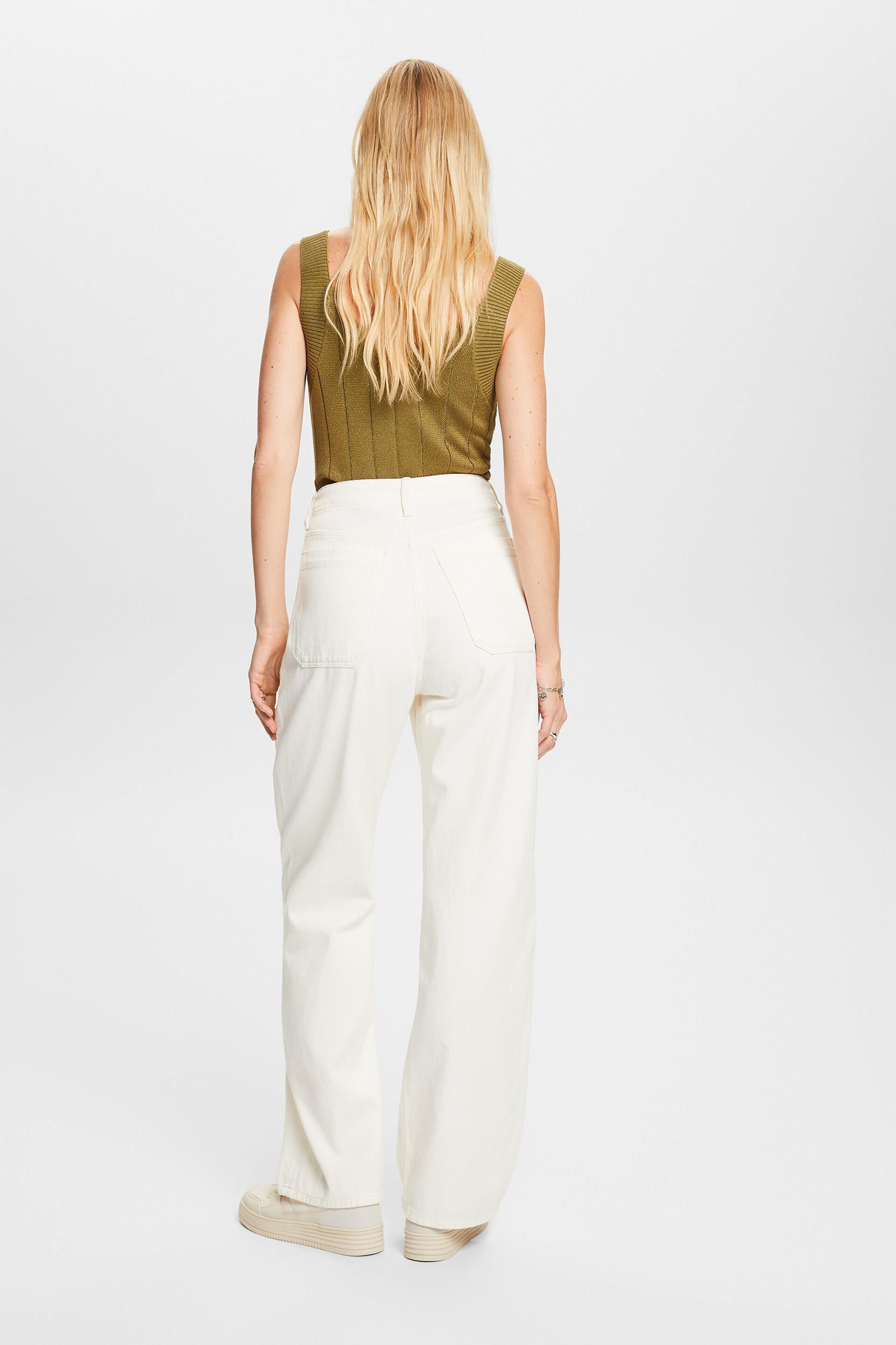 White Wide-Leg Twill Trousers | Authentic & Vintage | ReSEE