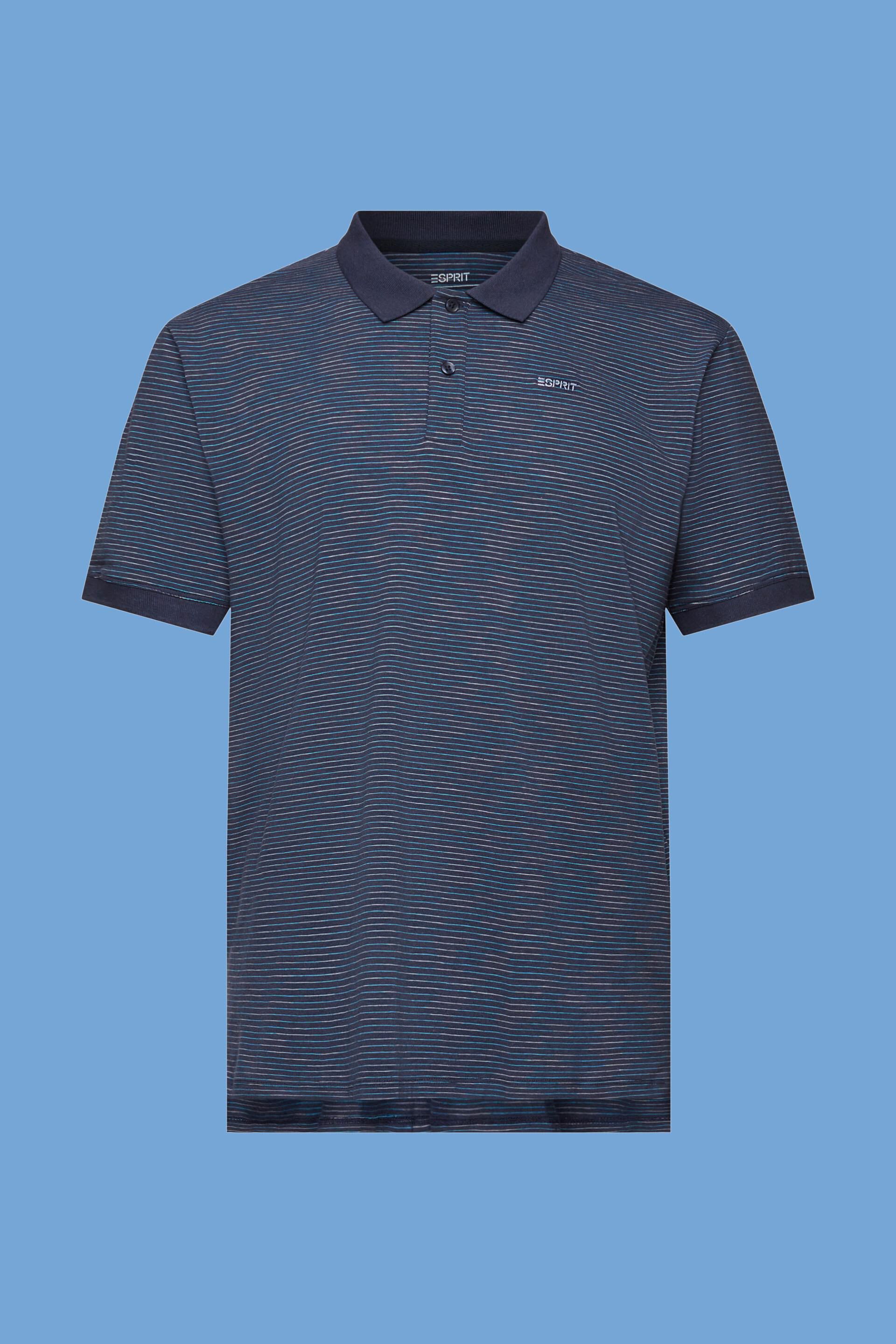 ESPRIT - Mélange striped polo shirt at our online shop
