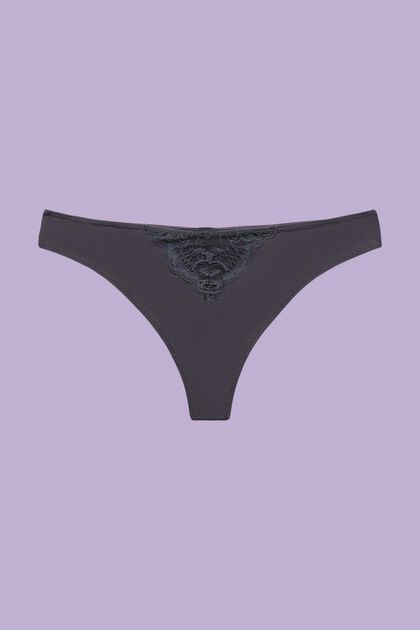 Buy Victoria's Secret Petal Purple Lace Wide Band Thong Knickers
