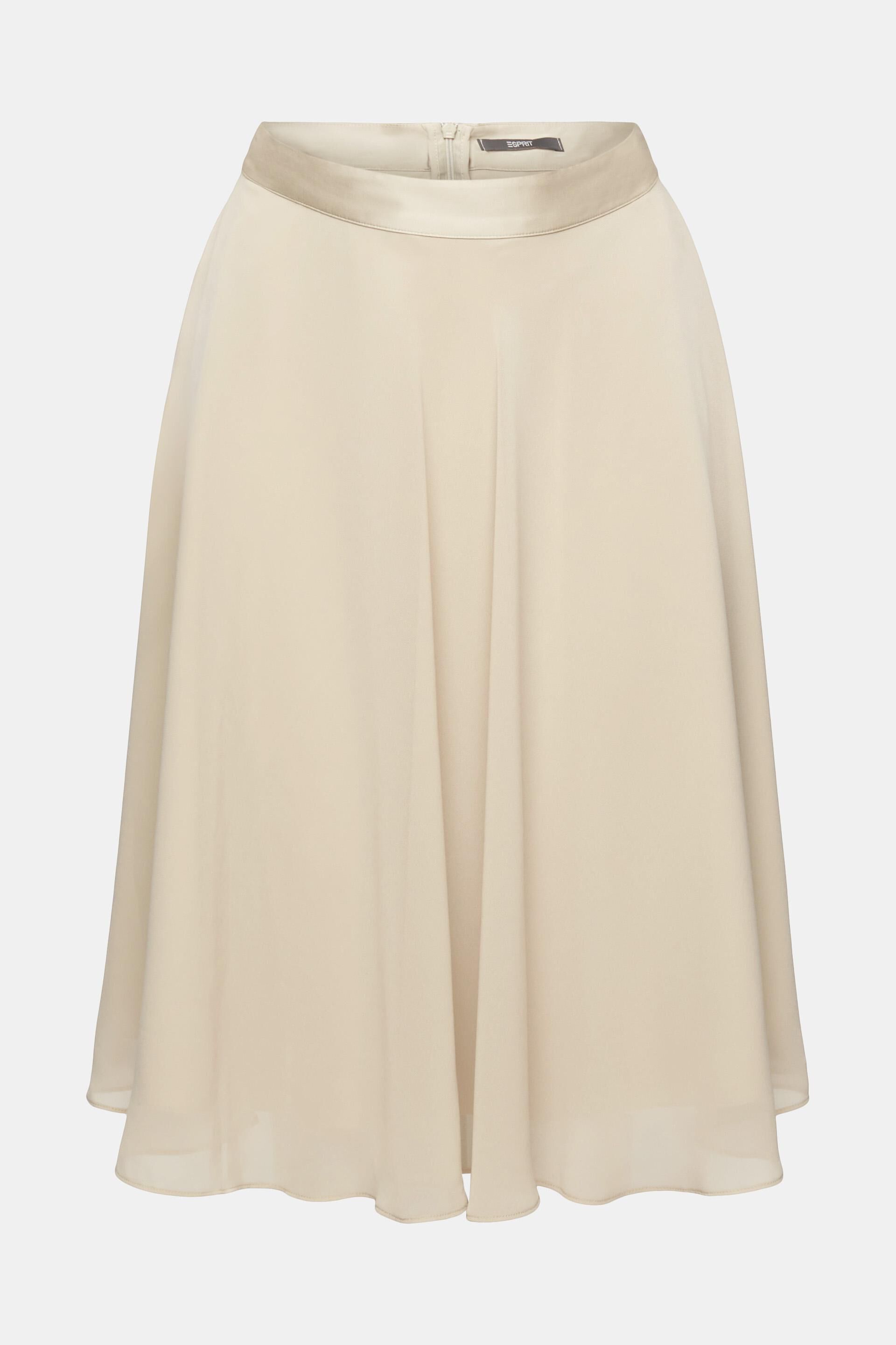 ESPRIT - Knee-length chiffon skirt at our online shop