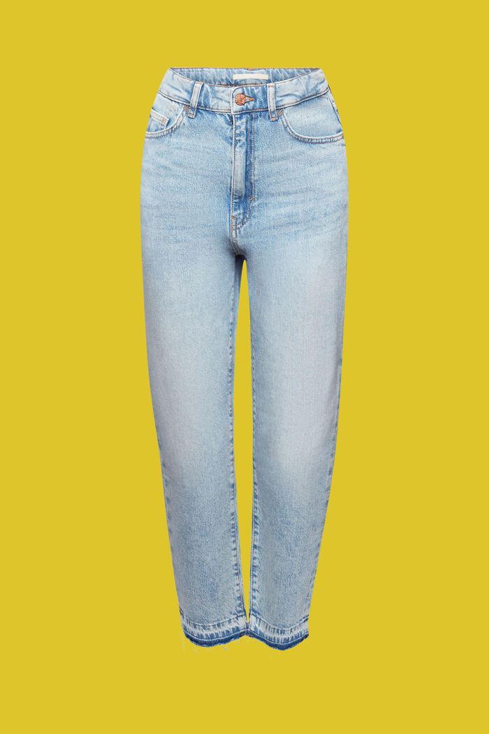 High Rise Skinny Frayed Hem Denim Jeans