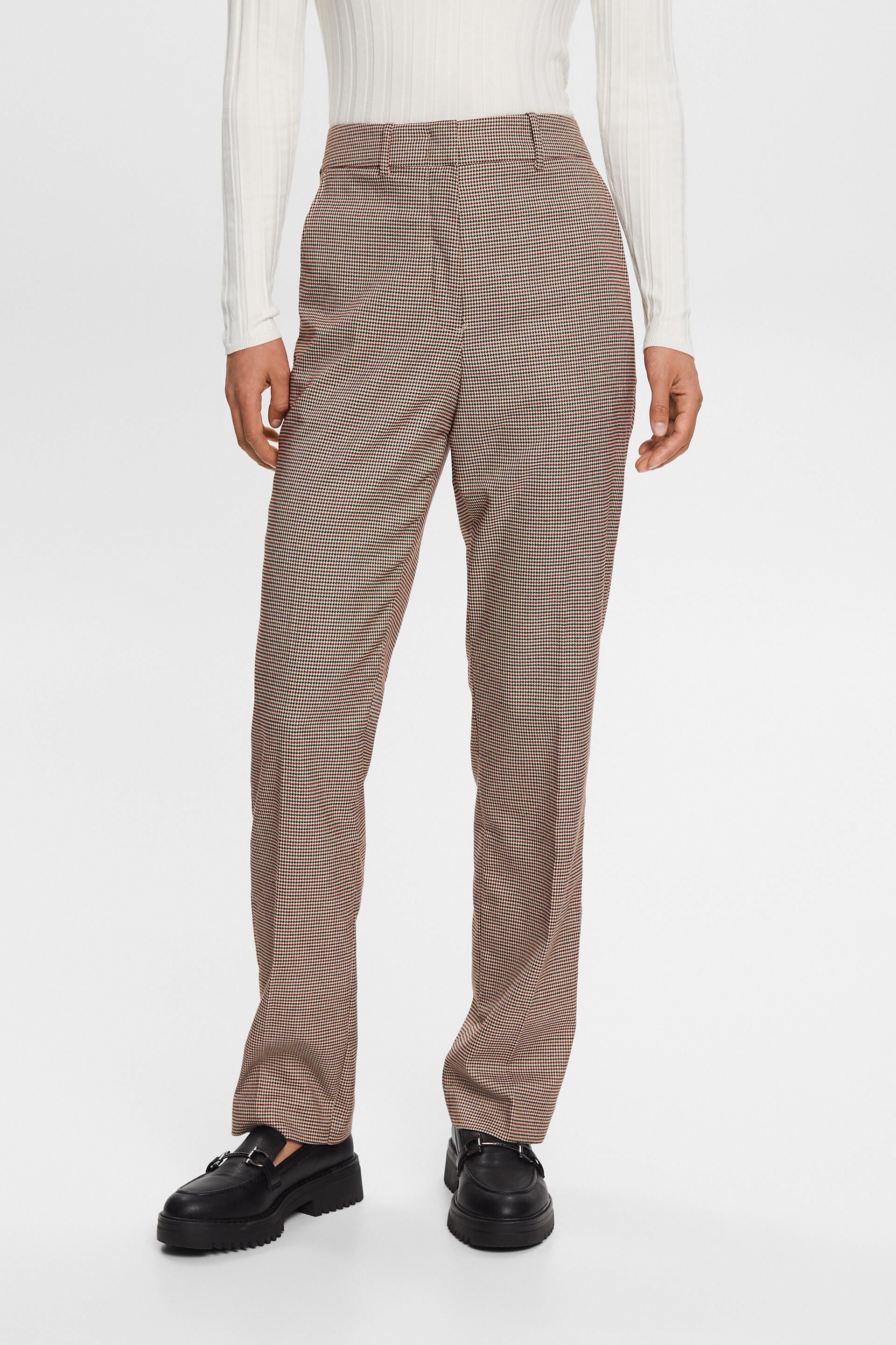 ESPRIT - Wide Leg High-Rise Houndstooth Pants at our online shop