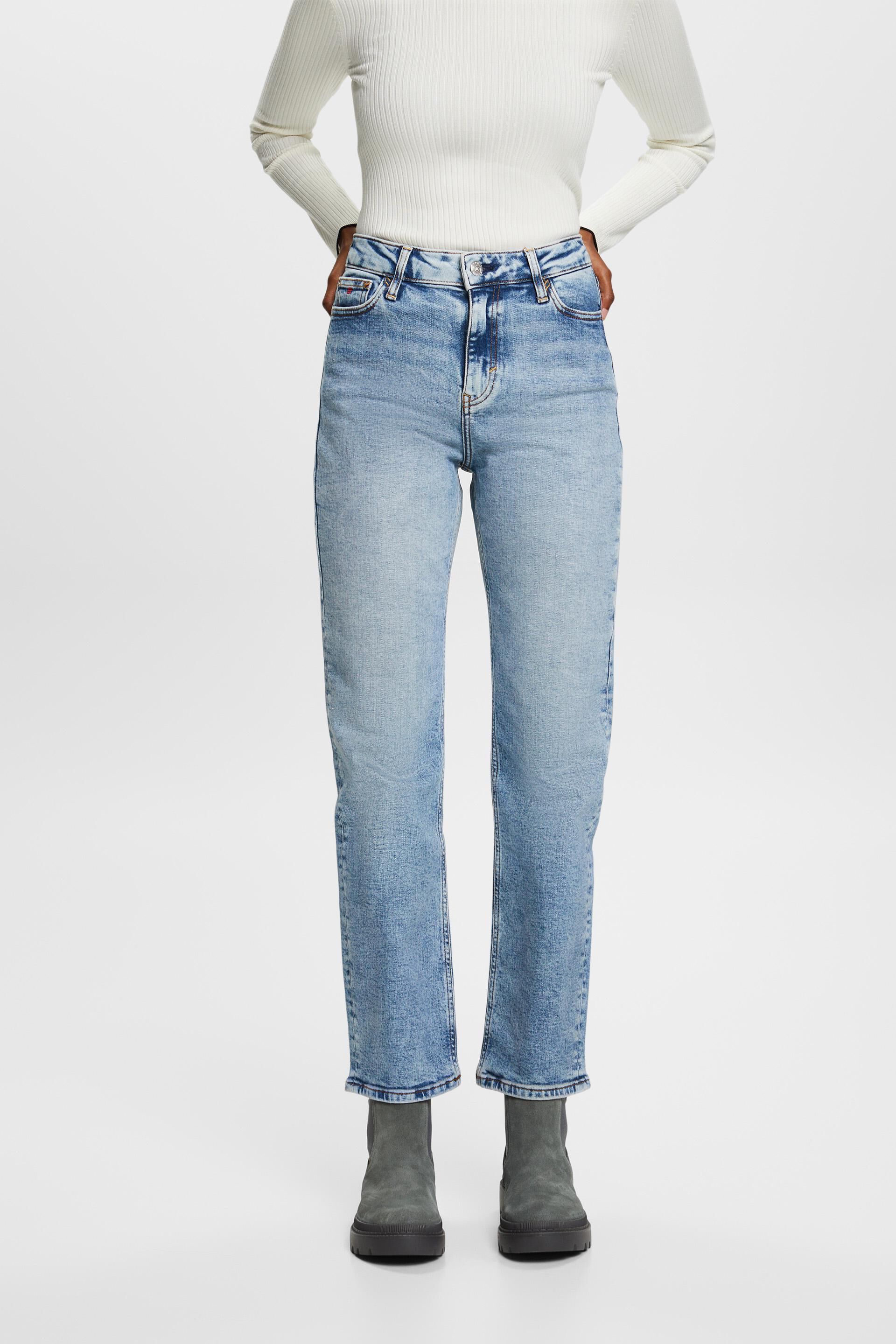 ESPRIT - High-Rise Retro Straight Jeans at our online shop