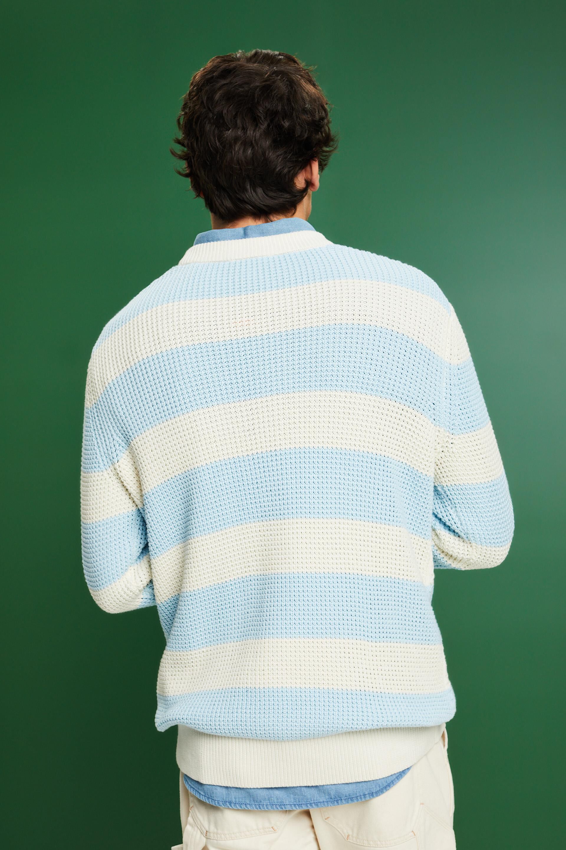 Stiped Knit Cotton Sweater