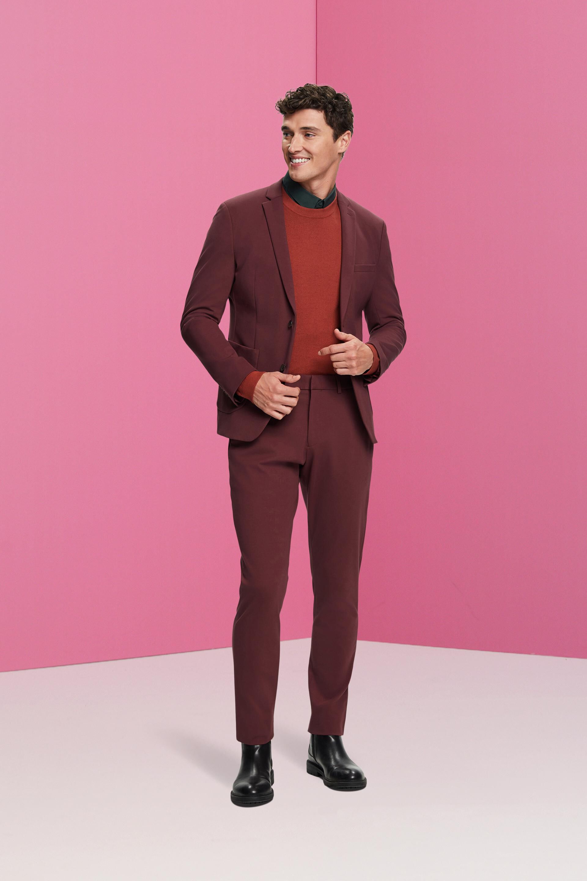 Suits | Slim Fit Burgundy Suit Trousers | Burton