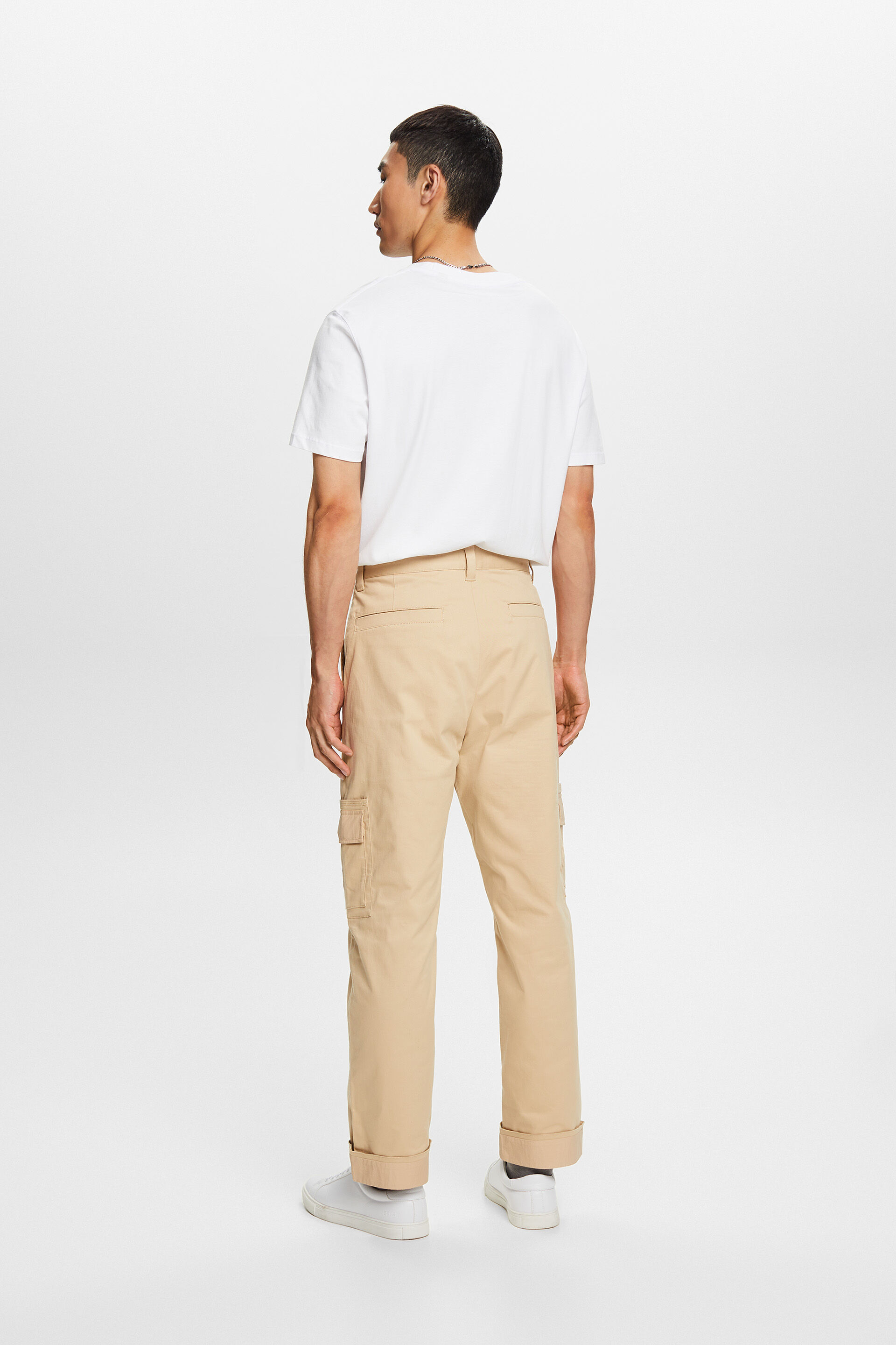 Men's Tapered Turn Up Hem Chain Trousers | Boohoo UK