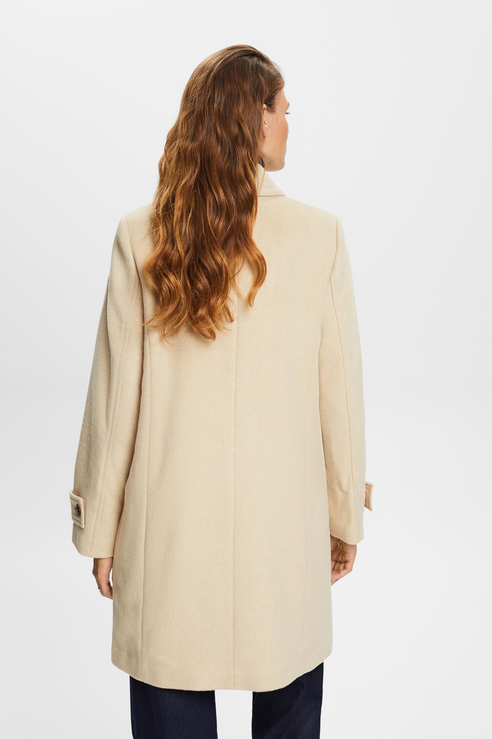 ESPRIT - Recycled: wool blend coat with cashmere at our