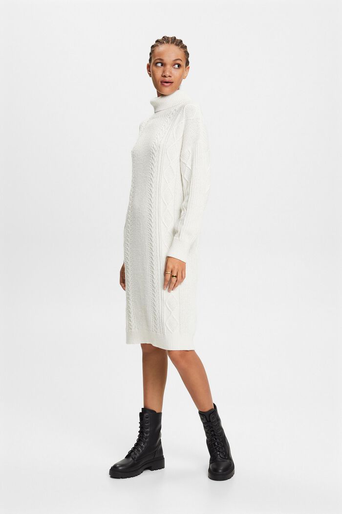 ESPRIT - Cable Knit Turtleneck Dress at our online shop