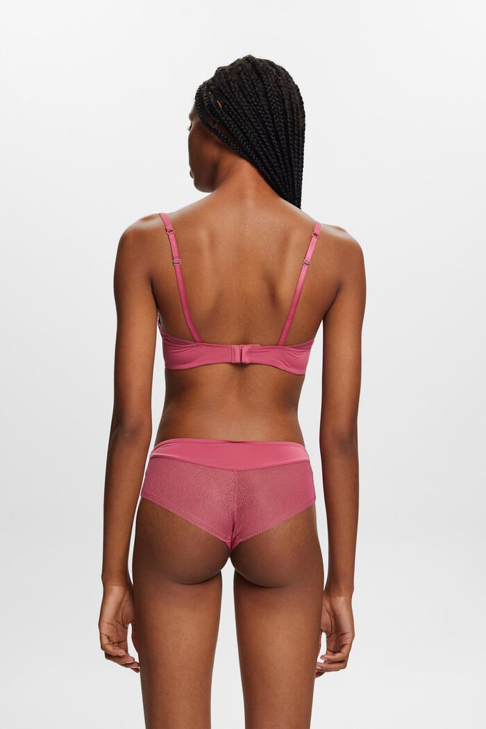 Pink with Black lace trim Bra-Panty set - Secret Lookz