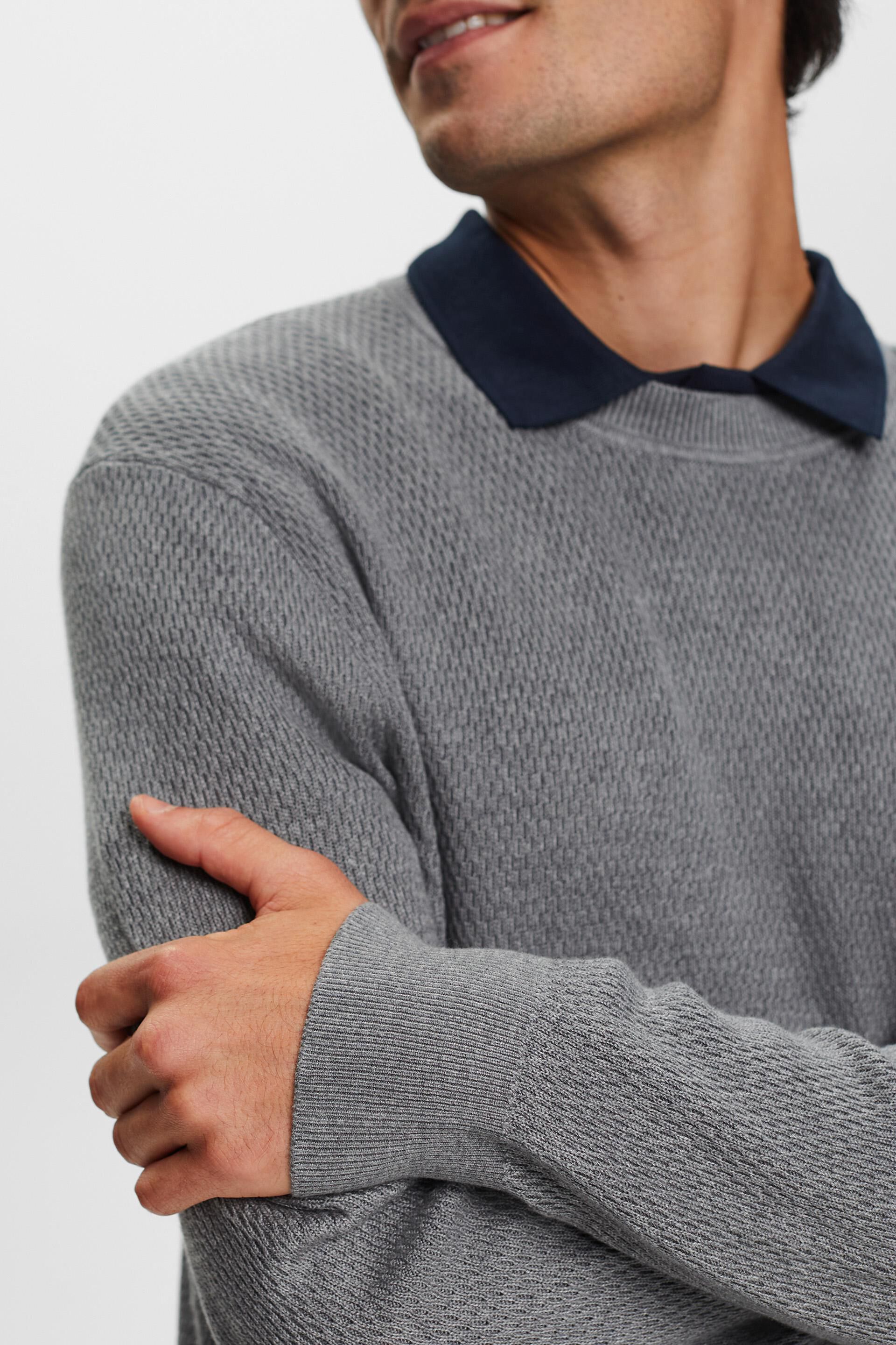 ESPRIT - Structured Knit Crewneck Sweater at our online shop