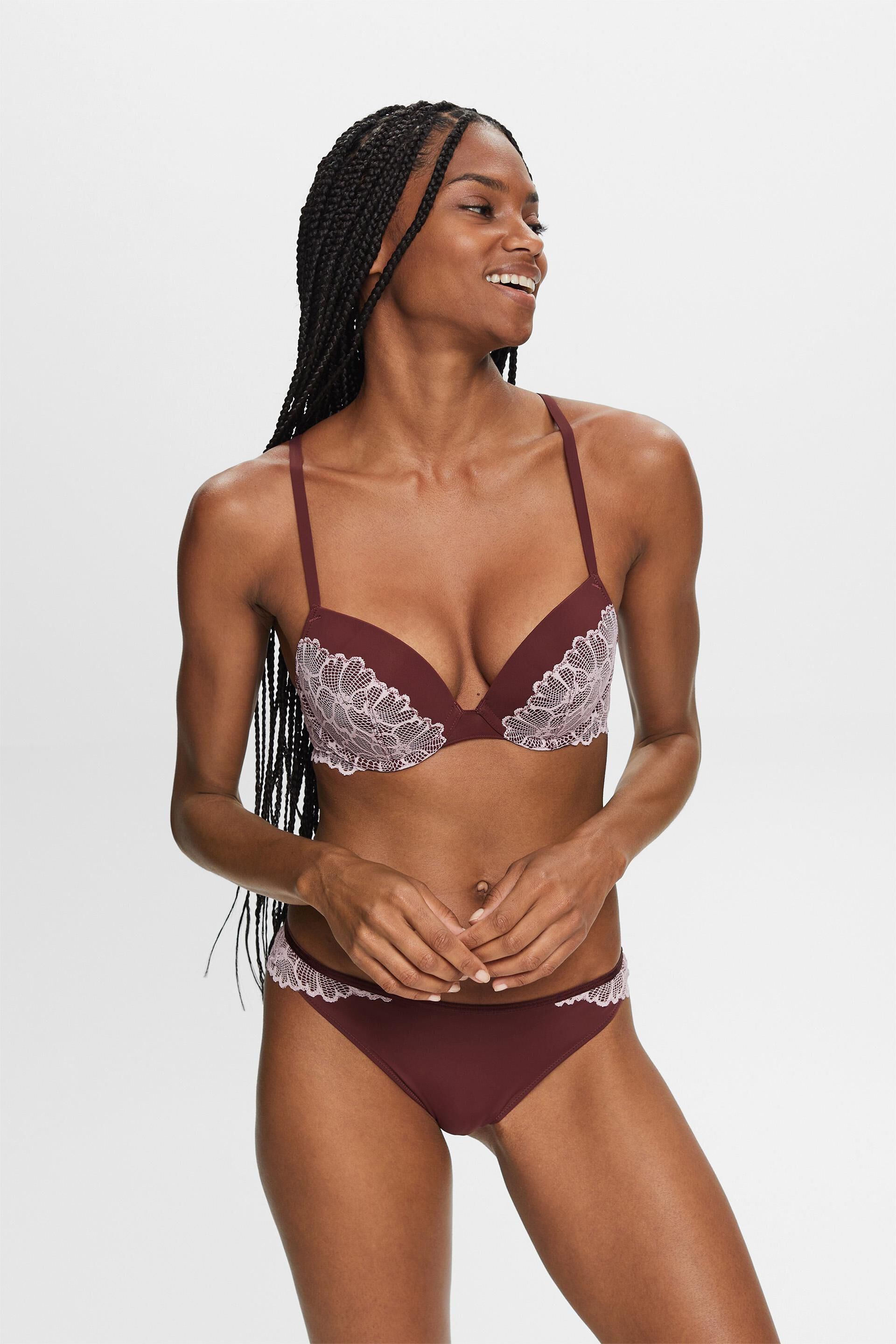 Padded Push-Up Lace Bra at our online shop - ESPRIT