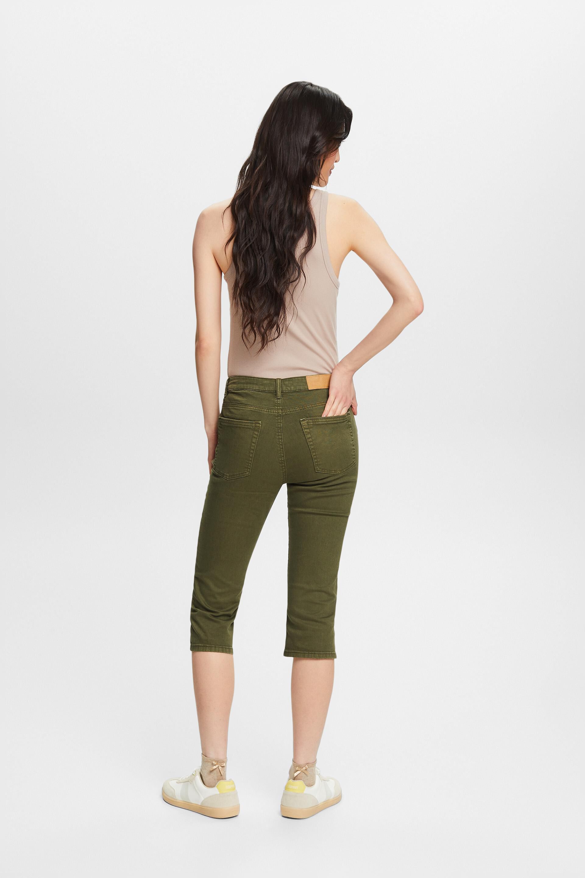 Dorothy Perkins Khaki Green Capri Utility Cargo Trousers