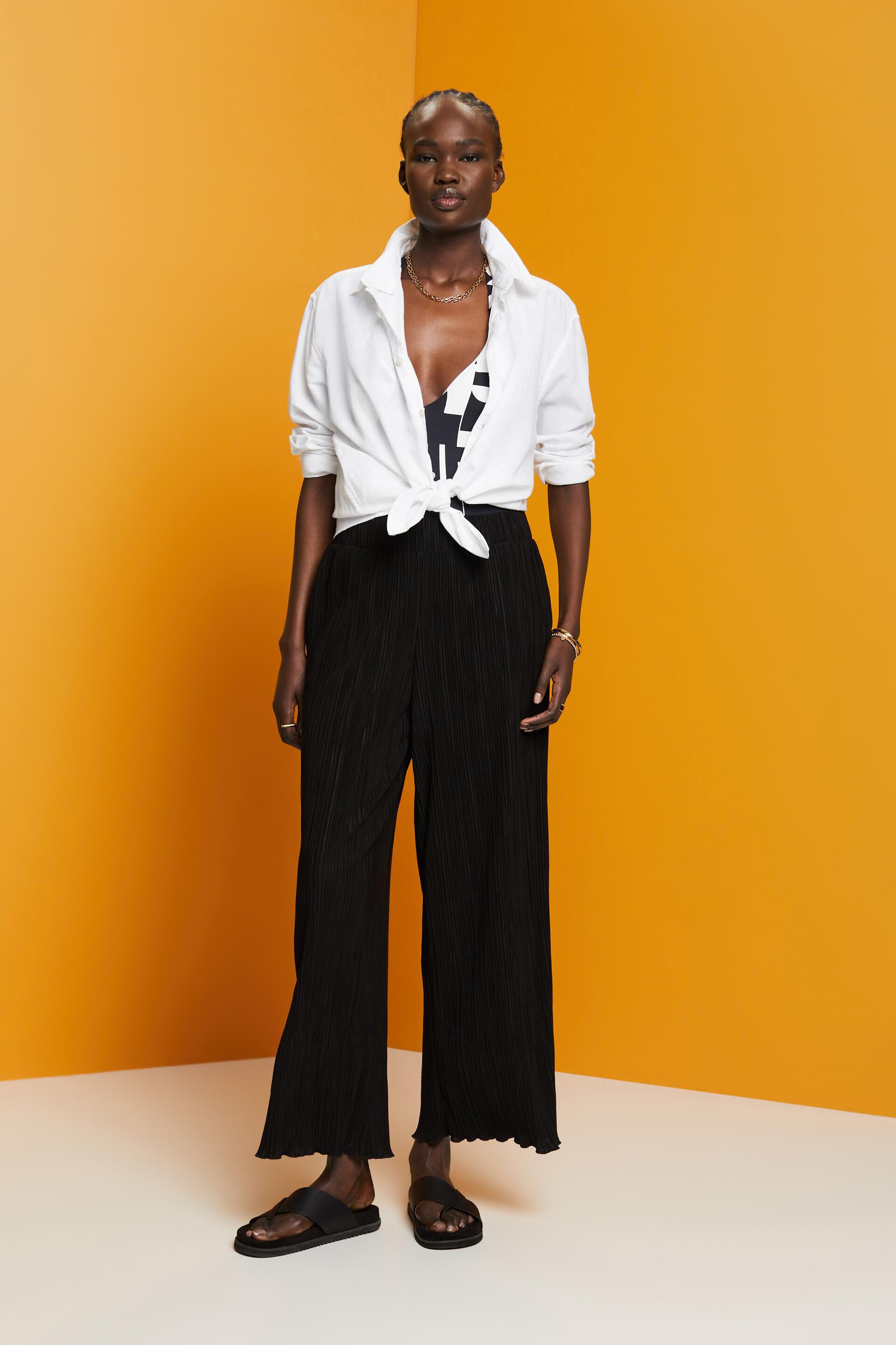 Black Wide Leg Jersey Trouser | WHISTLES |