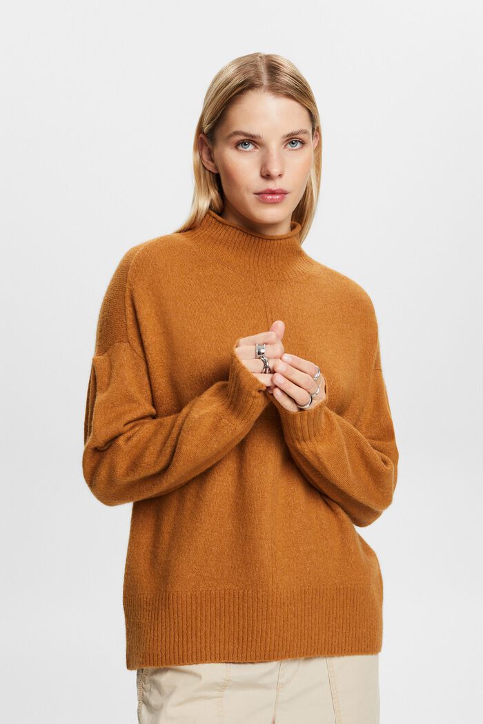Essentials Women's Standard Lightweight Mockneck Sweater