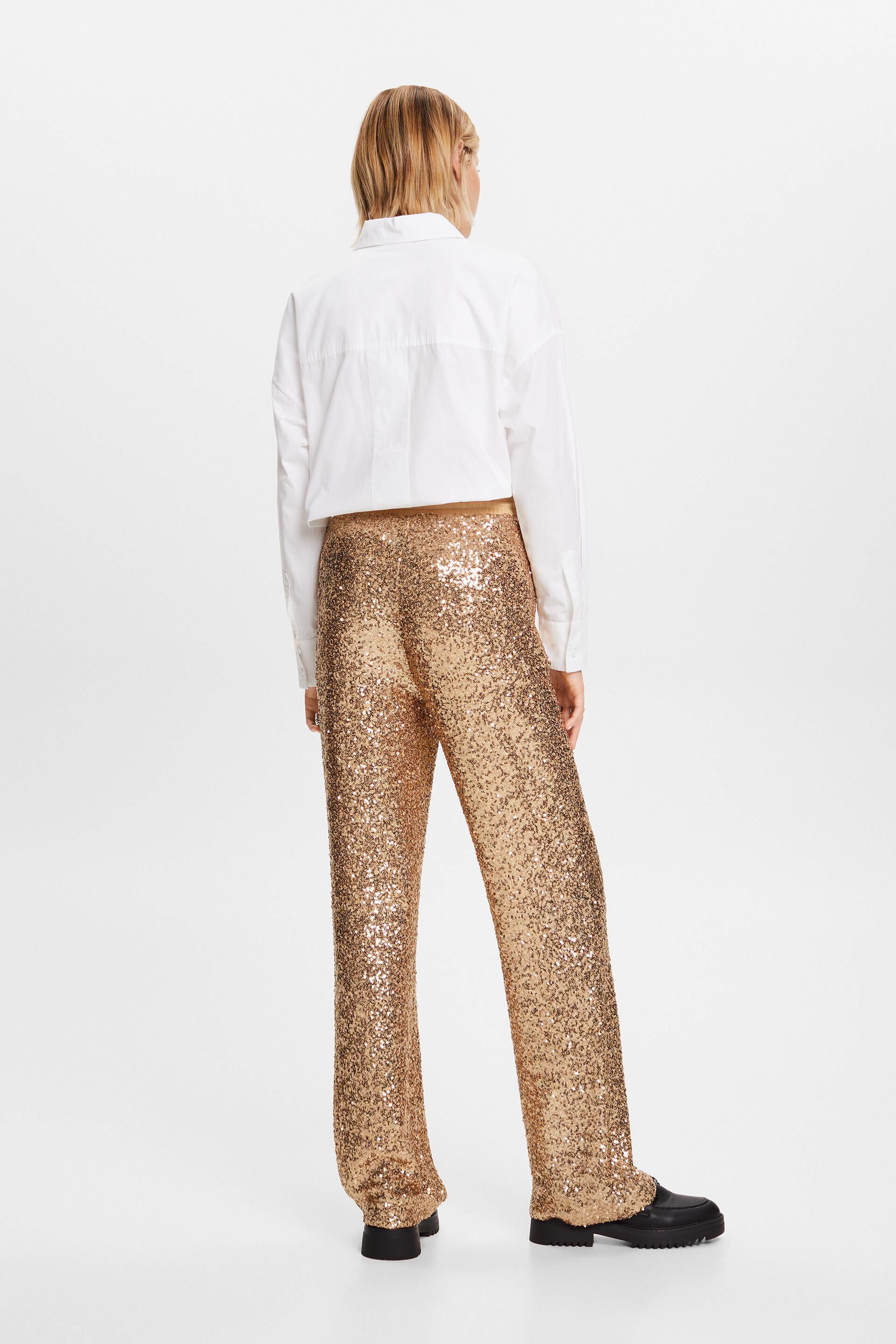 Havana Sequin Trouser in Gold and Black | Over The Moon