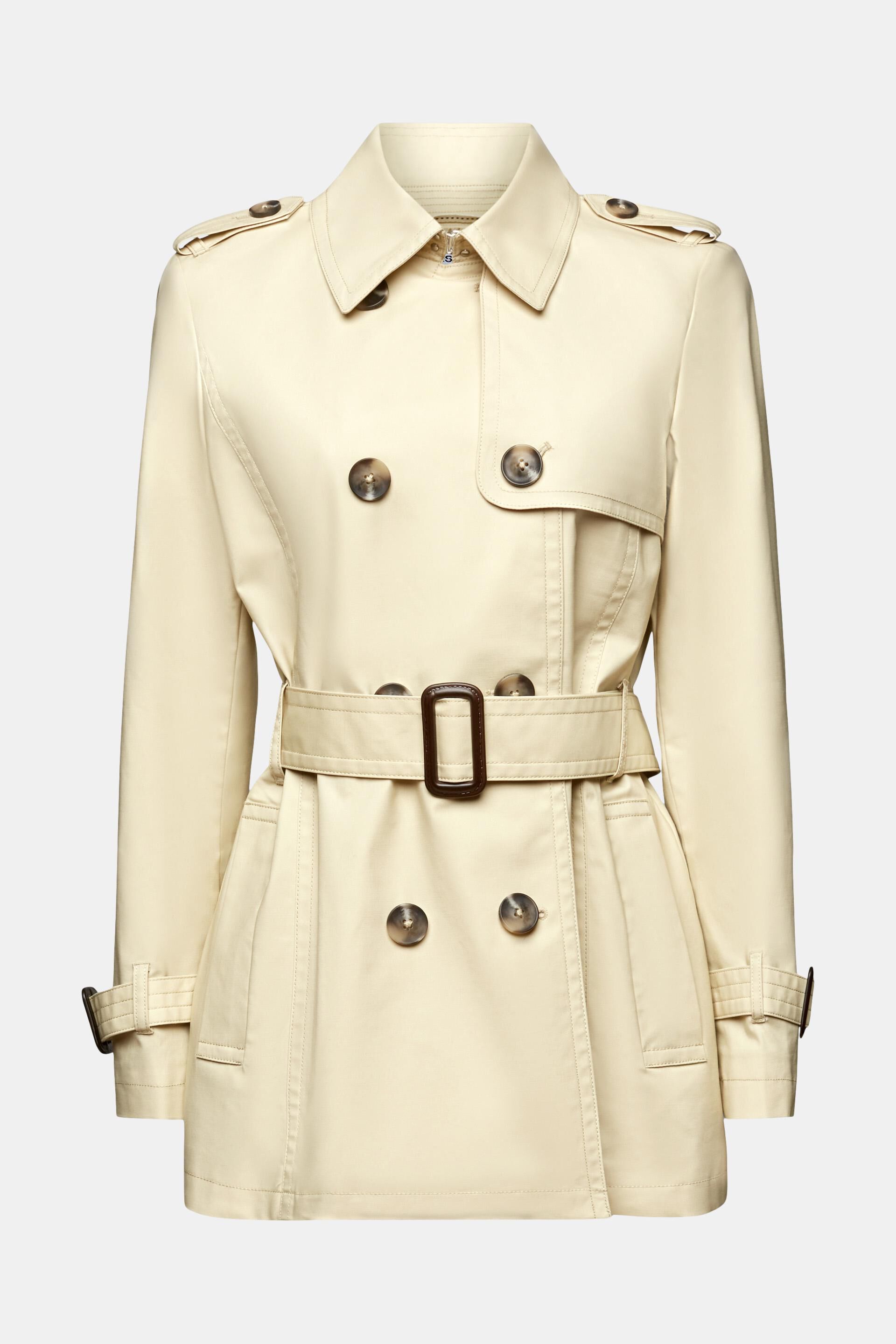 ESPRIT - Short Double-Breasted Trench Coat at our online shop