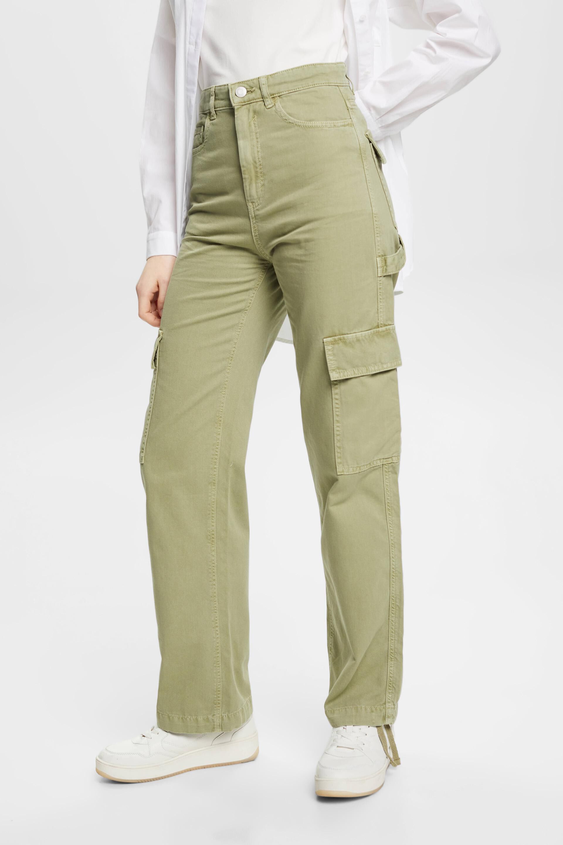 KHAKI & BLUE Women's Work Pants – Mid Rise Relaxed Fit Straight Leg Cargo  Casual Trousers with Multi Pockets 79359JTW098CA Olive 2 at Amazon Women's  Clothing store