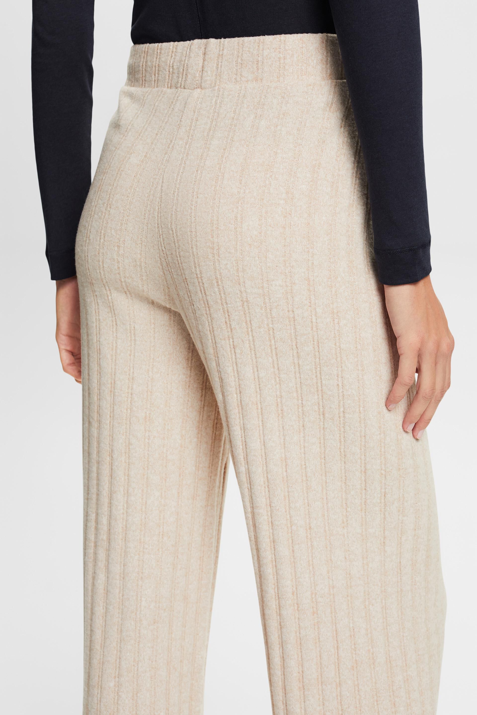 ESPRIT - Brushed Rib-Knit Pants at our online shop