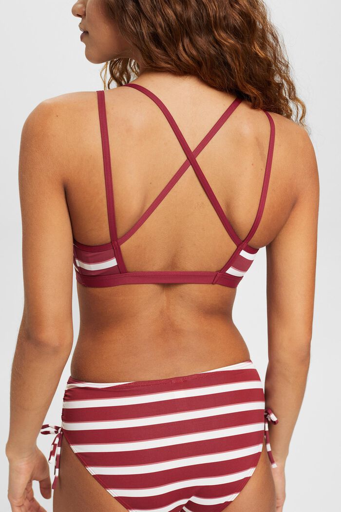 ESPRIT - Padded bikini top with stripes & crossover straps at our