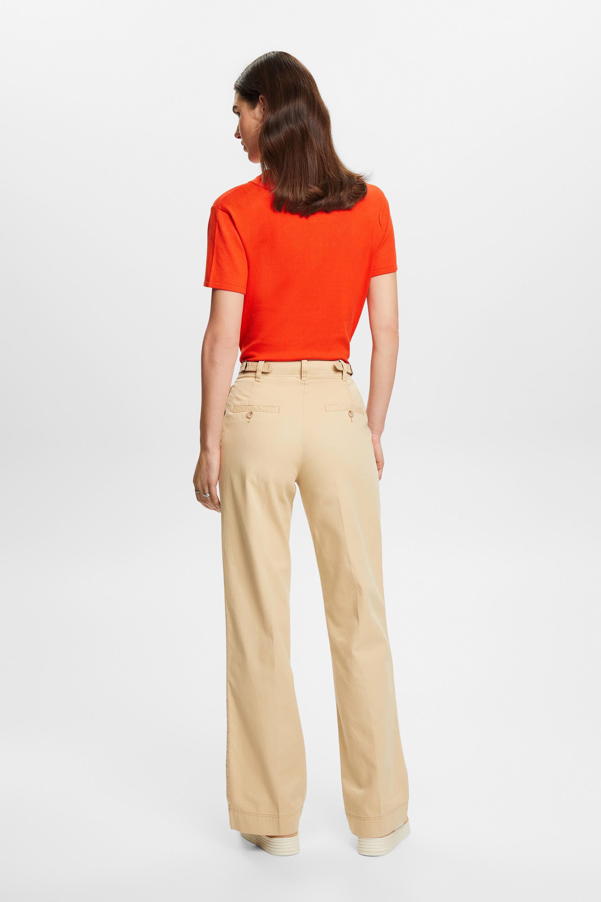 Buy Go Colors Women Light Beige Chinos Trousers online