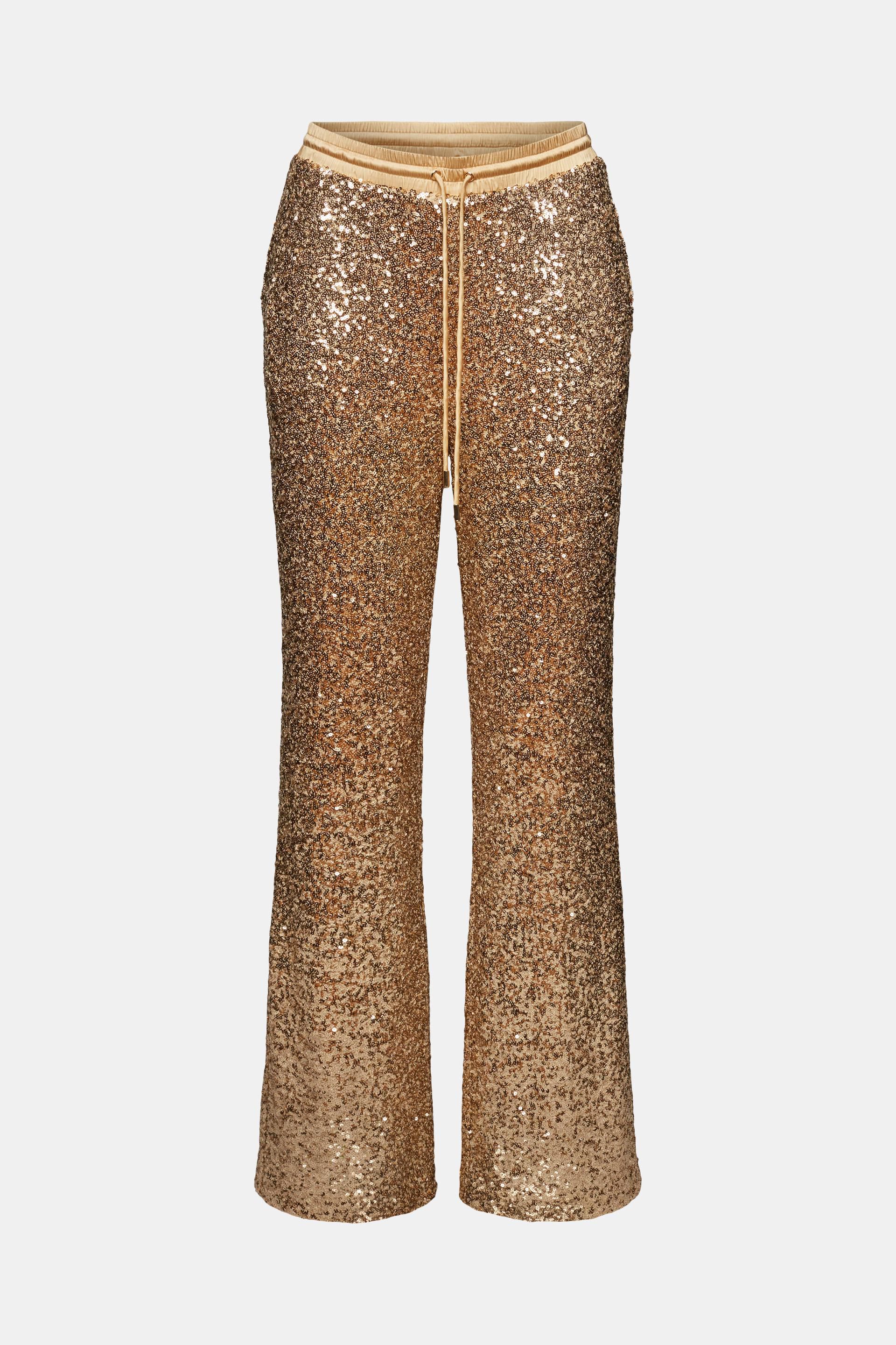 ESPRIT - Sequined Satin Wide Leg Pants at our online shop
