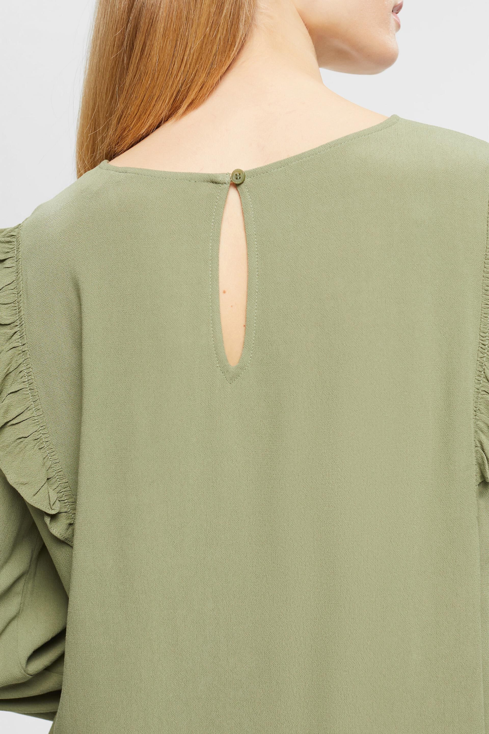 ESPRIT - Blouse with ruffle effect at our online shop