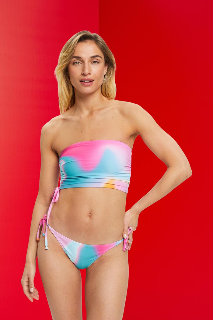 ESPRIT - Tie dye bandeau bikini top at our online shop