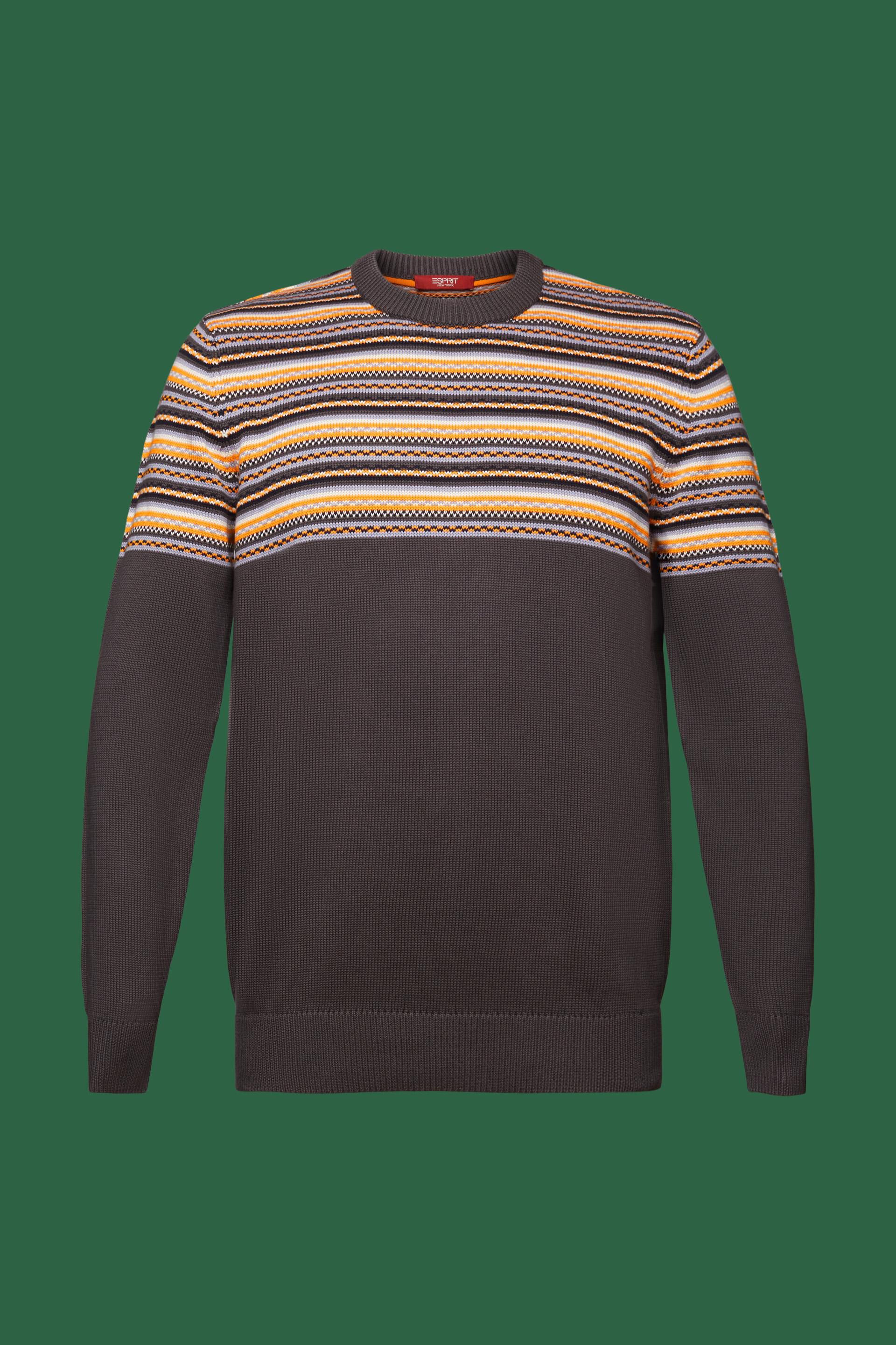 ESPRIT - Jacquard Cotton Crewneck Sweater at our online shop