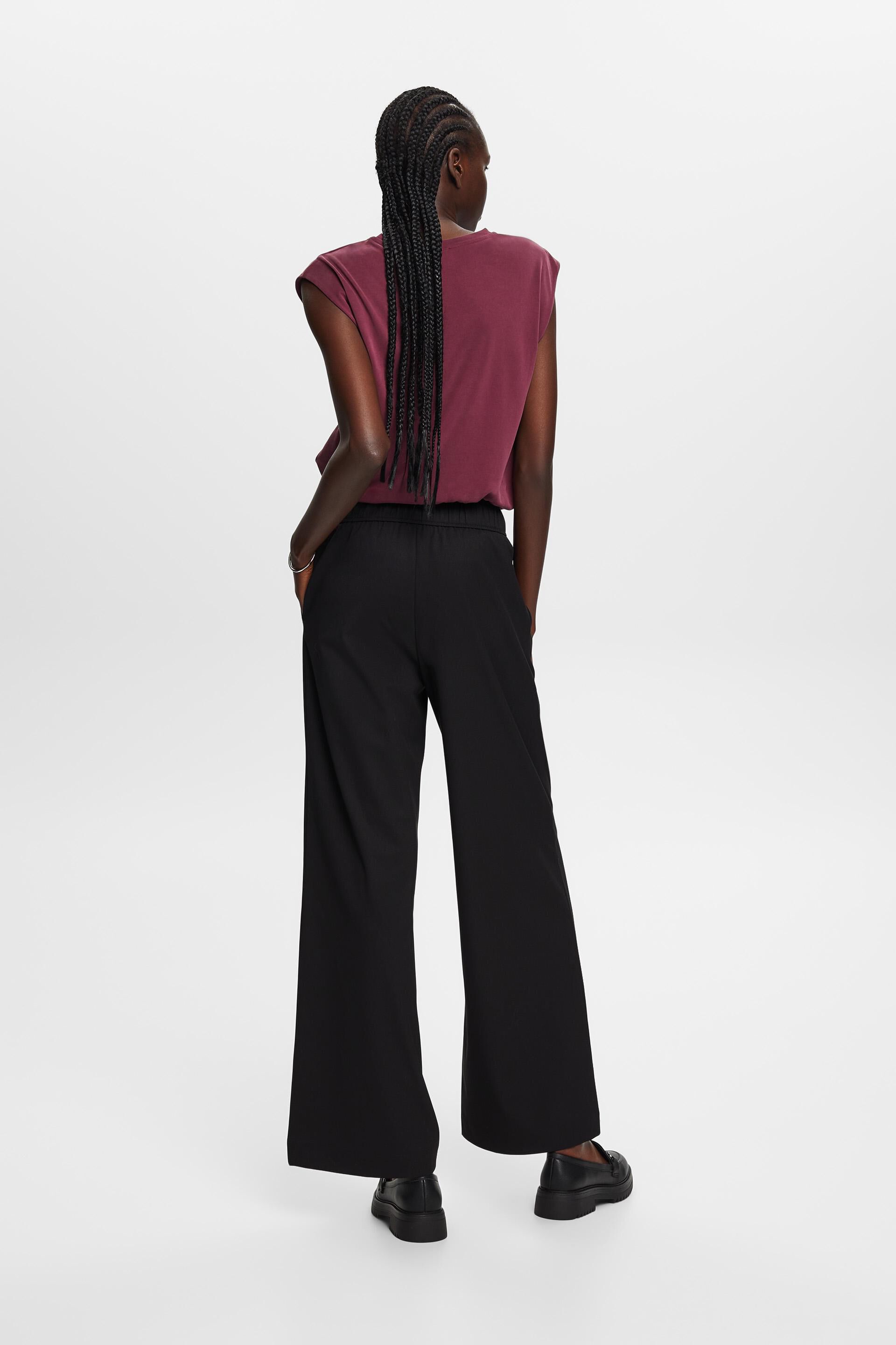 I.nco Black Stretch Jersey Pull On Trousers with Side Embellishment -  Runway Boutique