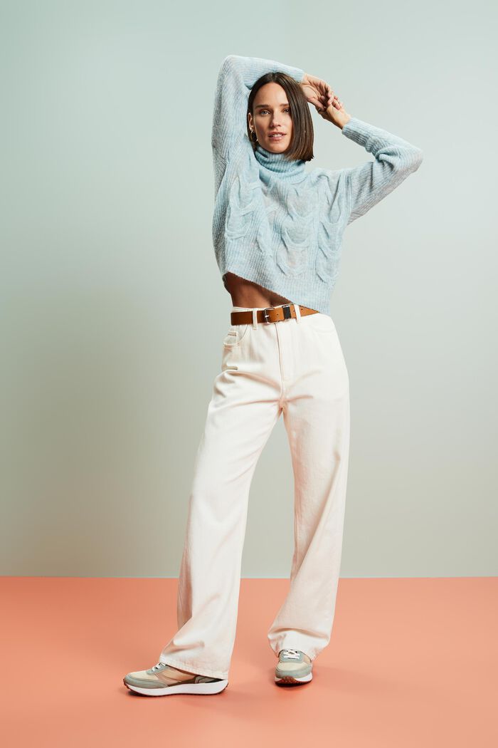 Regular fit: wide-leg twill trousers - graphit