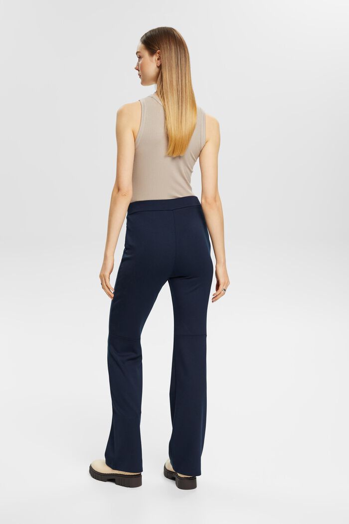 Tall Lace Up Detail Flare Trousers in Blue Print