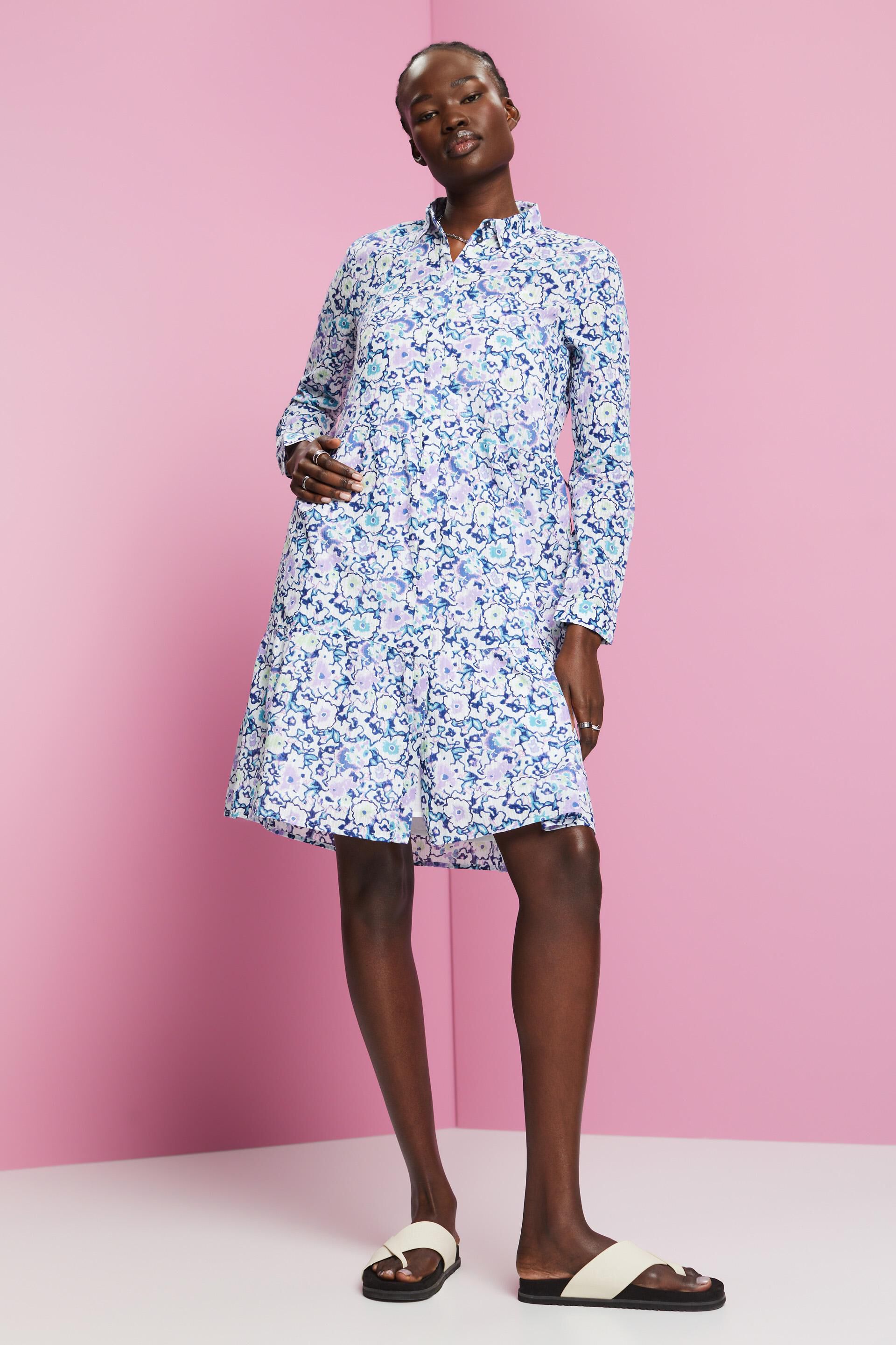 ESPRIT - Mini dress with all-over floral pattern at our online shop