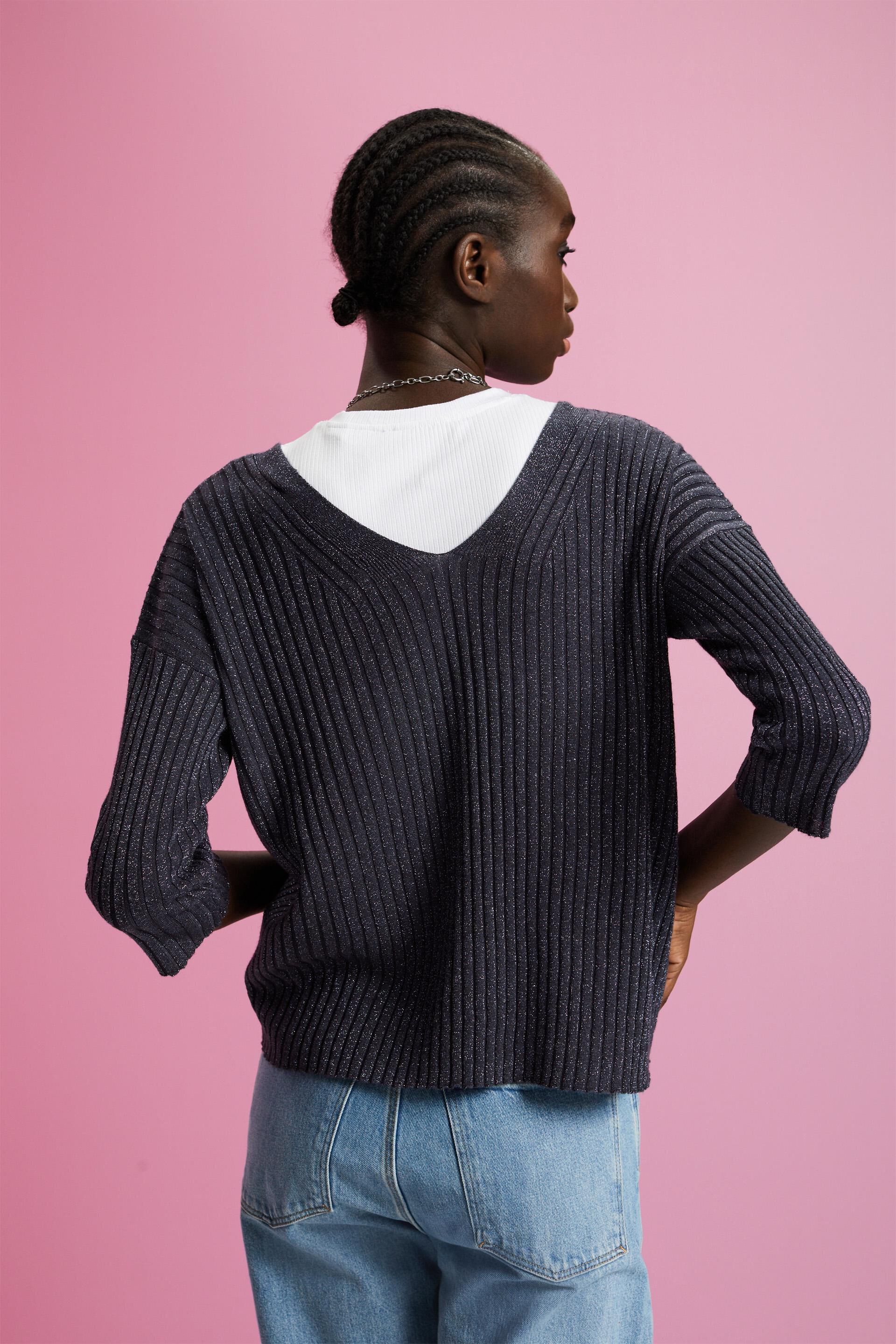ESPRIT - Glitter effect rib-knit jumper at our online shop