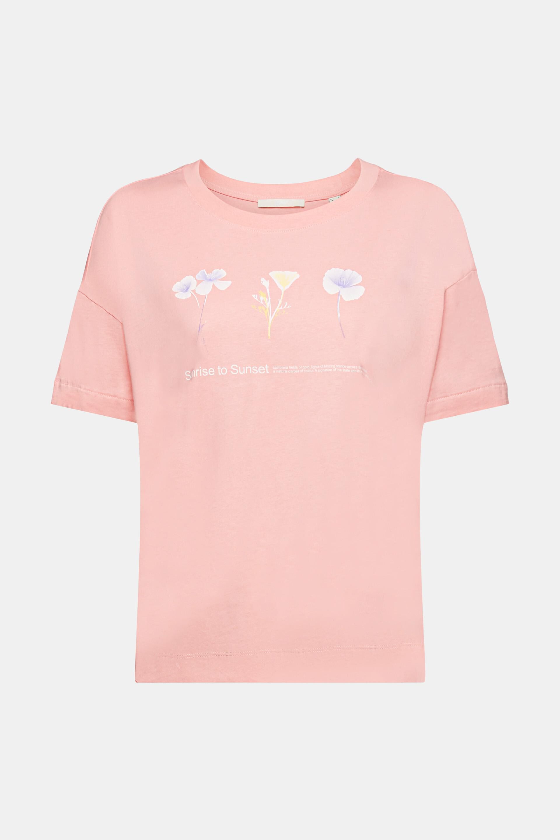 ESPRIT - T-shirt with floral chest print at our online shop