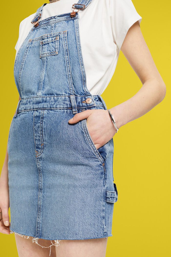 Denim pinafore dress with pockets - Women's Clothing Online Made