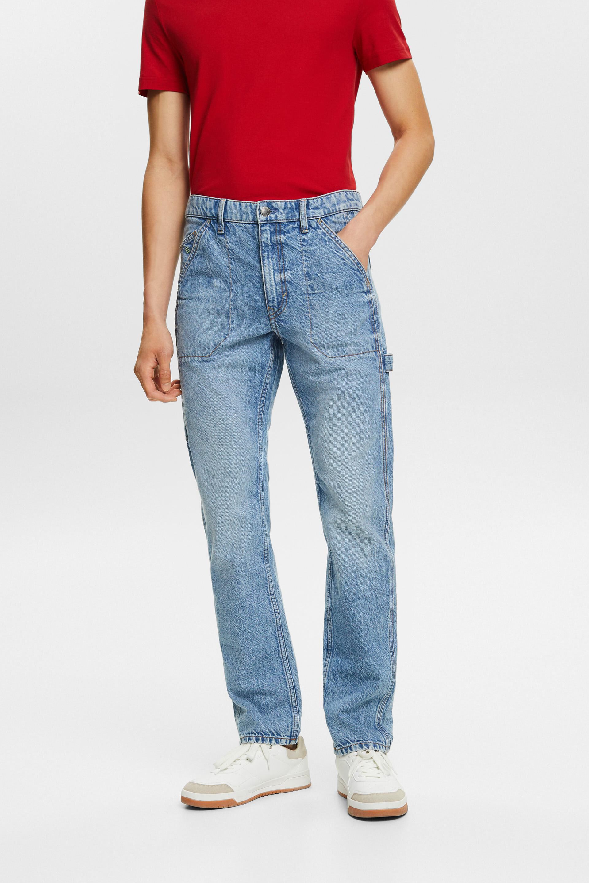ESPRIT - Mid-Rise Straight Carpenter Jeans at our online shop