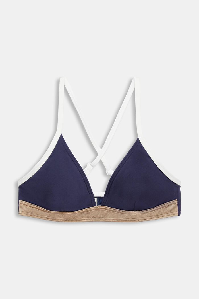 ESPRIT - Tri-colour bikini top with variable straps at our online shop