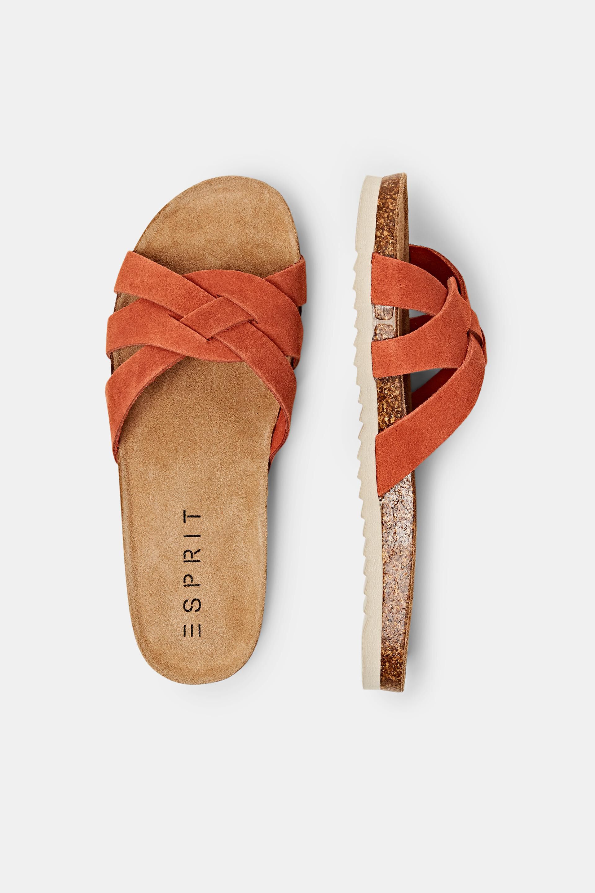 investering viering Macadam ESPRIT - Suede leather slide sandals at our online shop